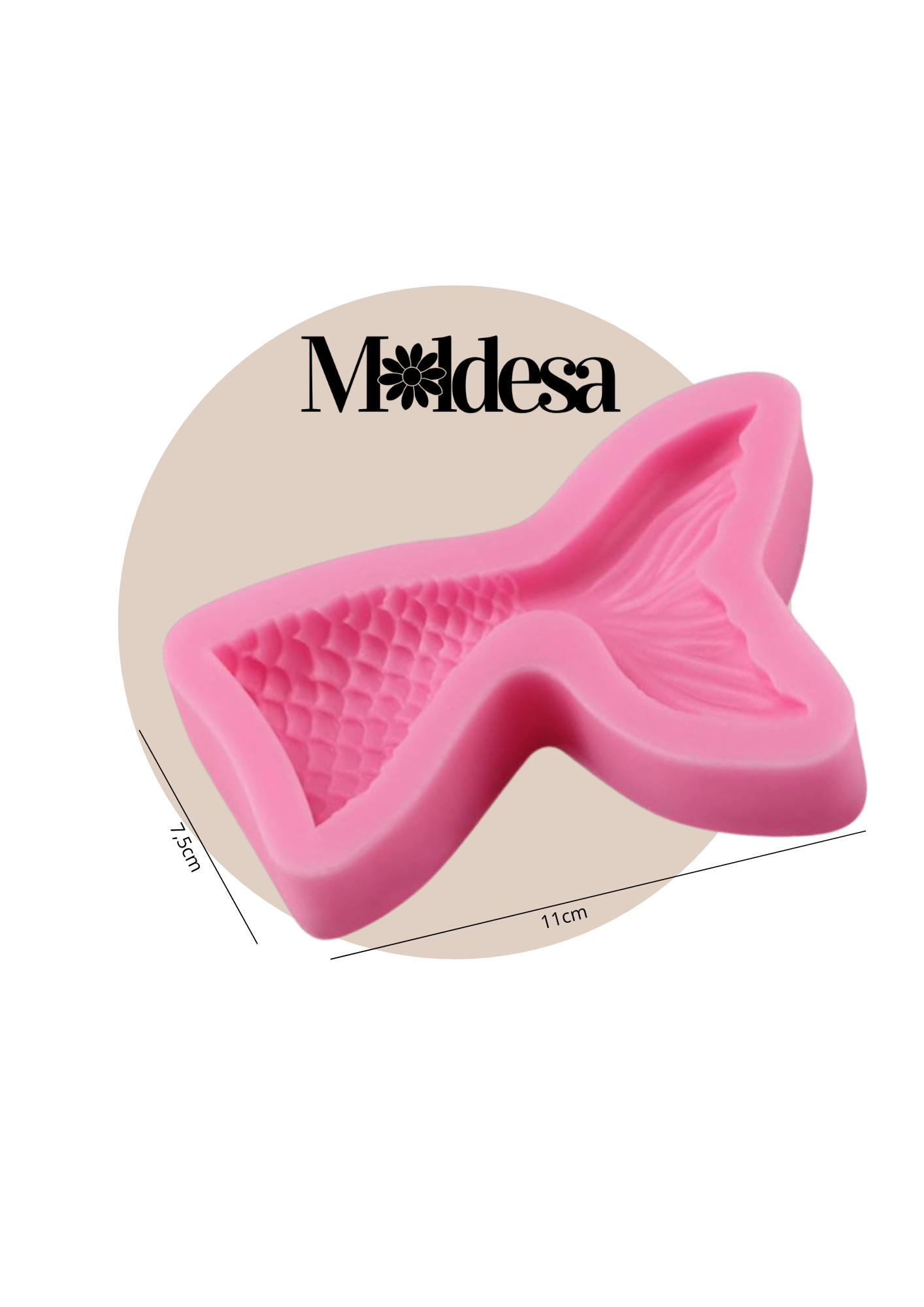 Molde de silicona cola de sirena