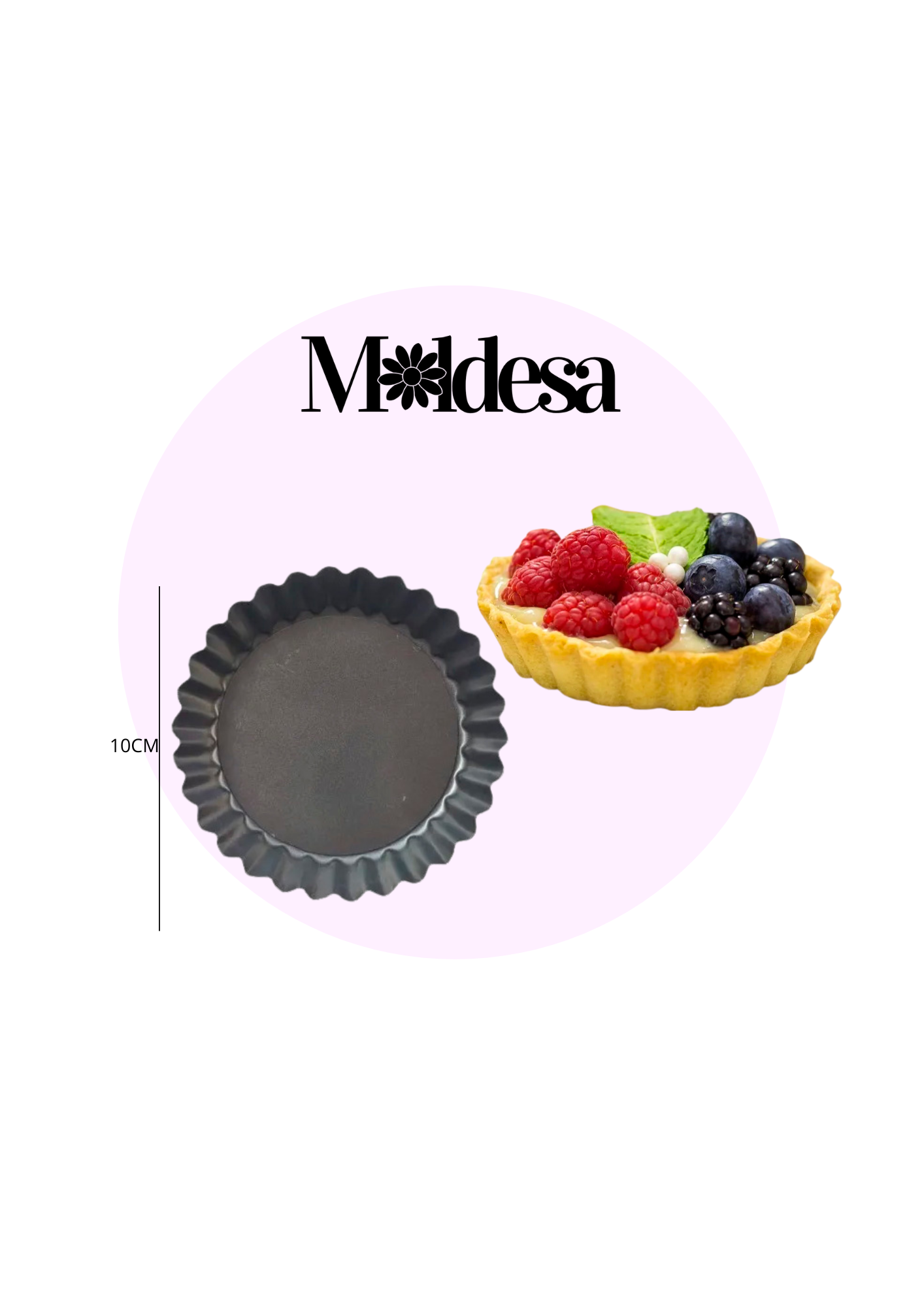 Molde de mini tartaleta desmontable antiadherente de 10 cm