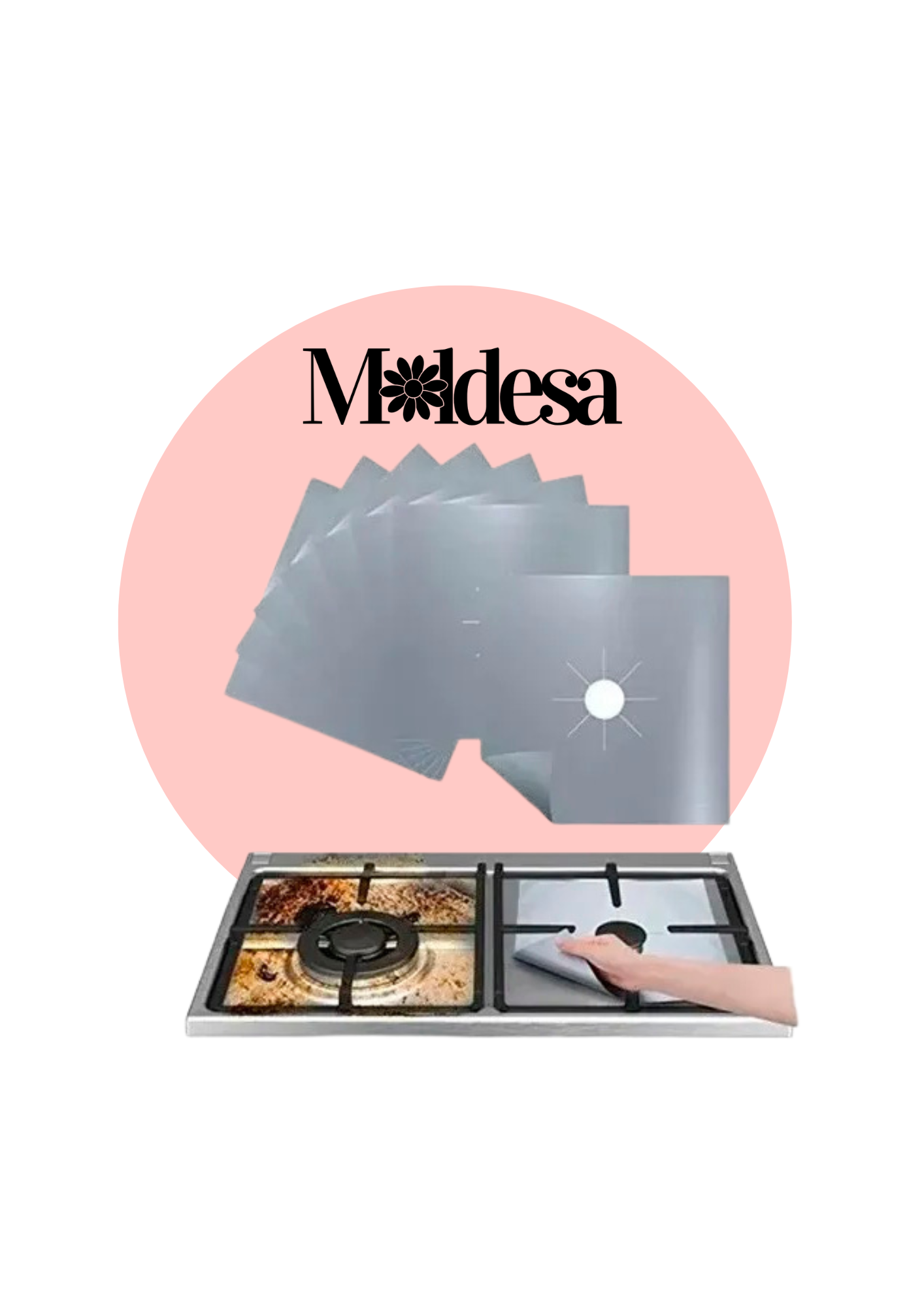 Set de 2 placas antiadherente para hornalla