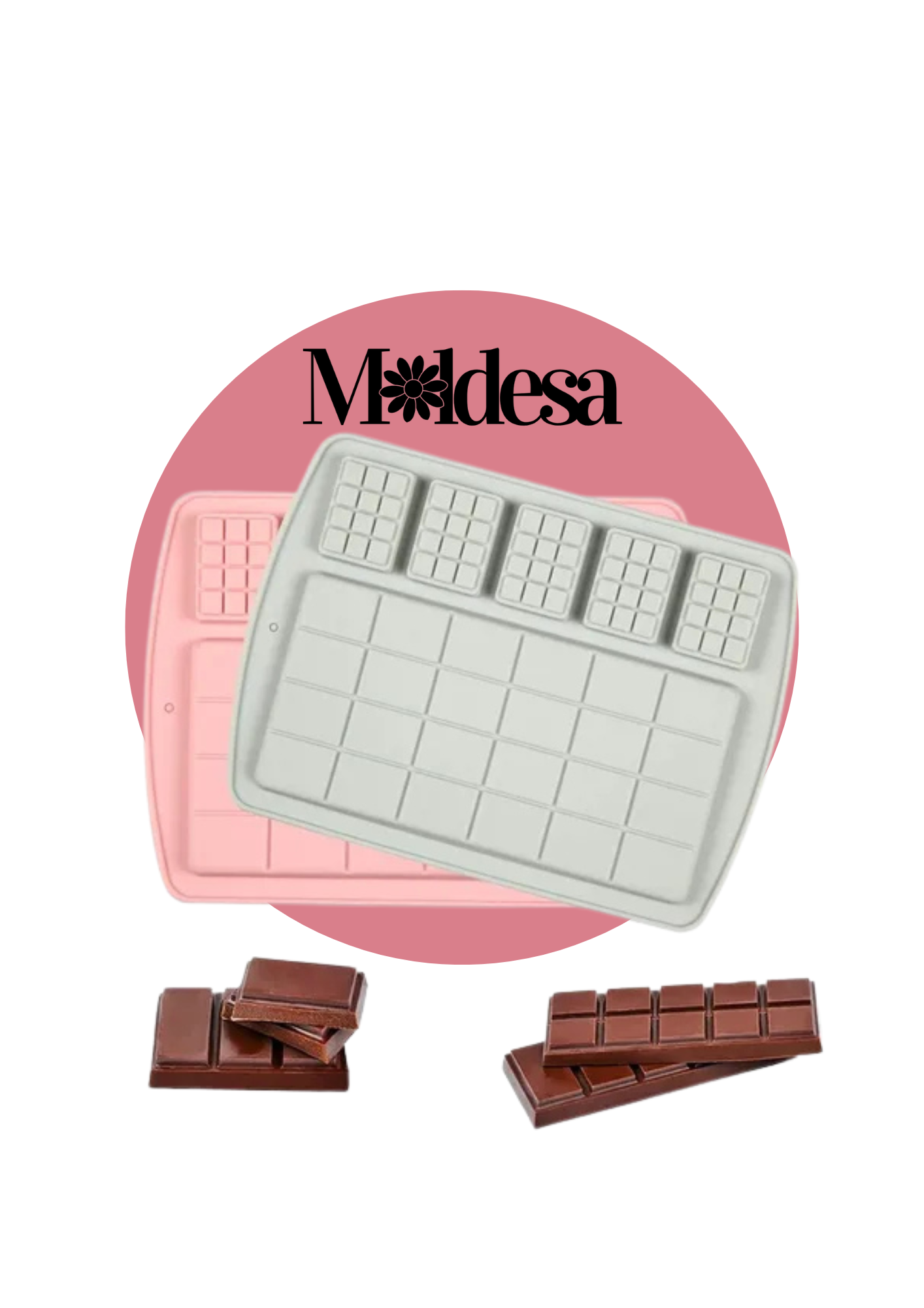 Molde de silicona con forma de tableta de chocolate