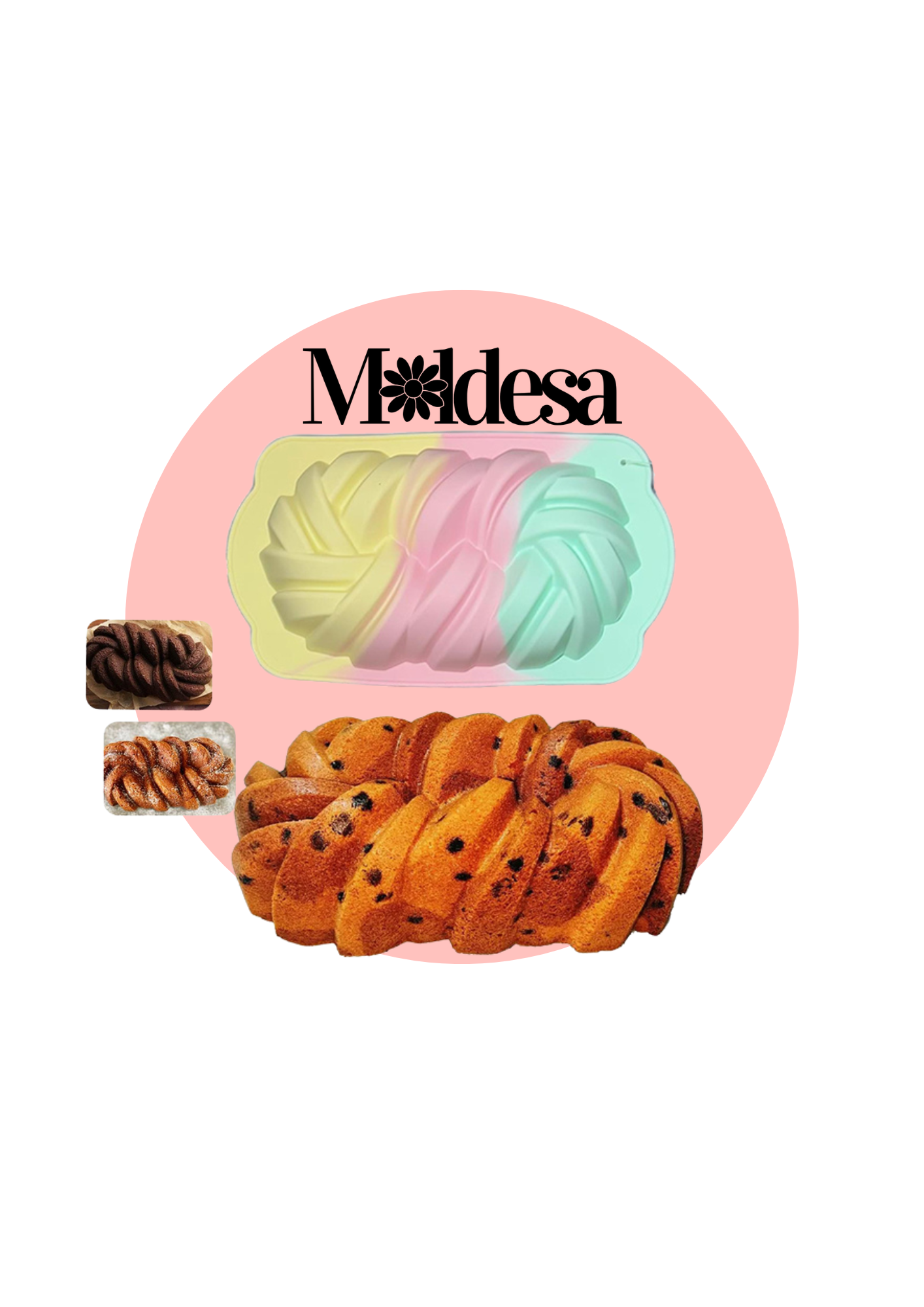 Molde de silicona para biscocho trenzado