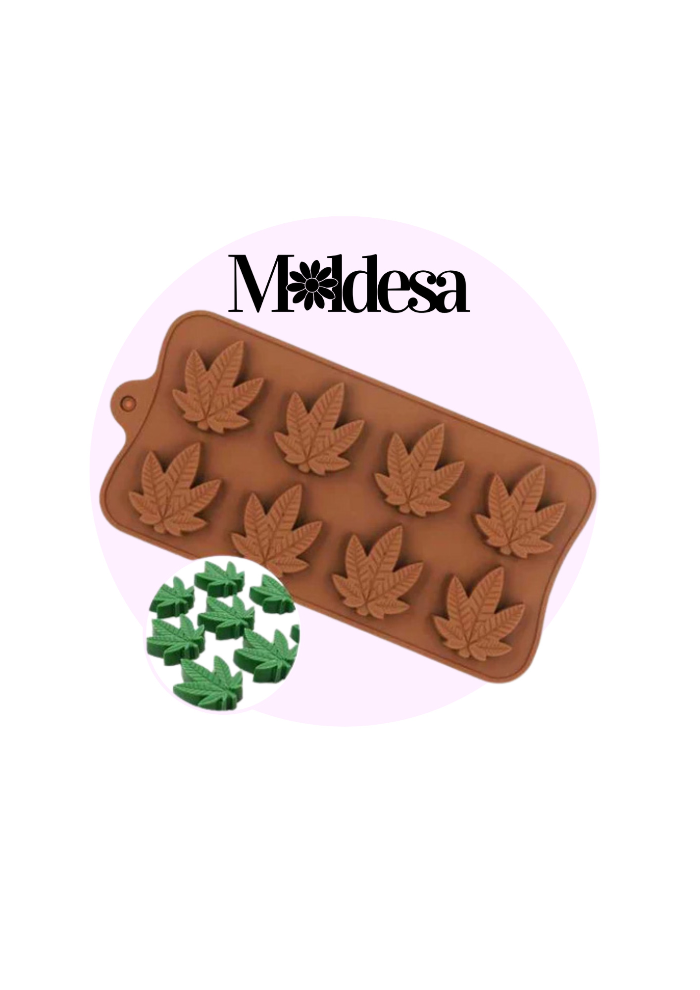 Molde de silicona de 8 hoja de cannabis