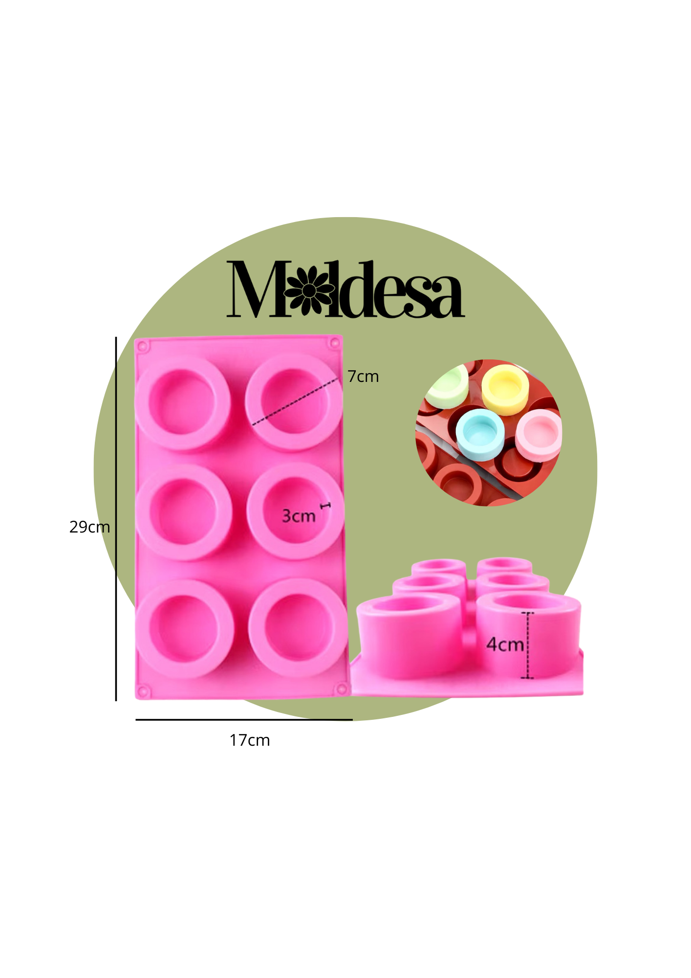 Molde de silicona redondo