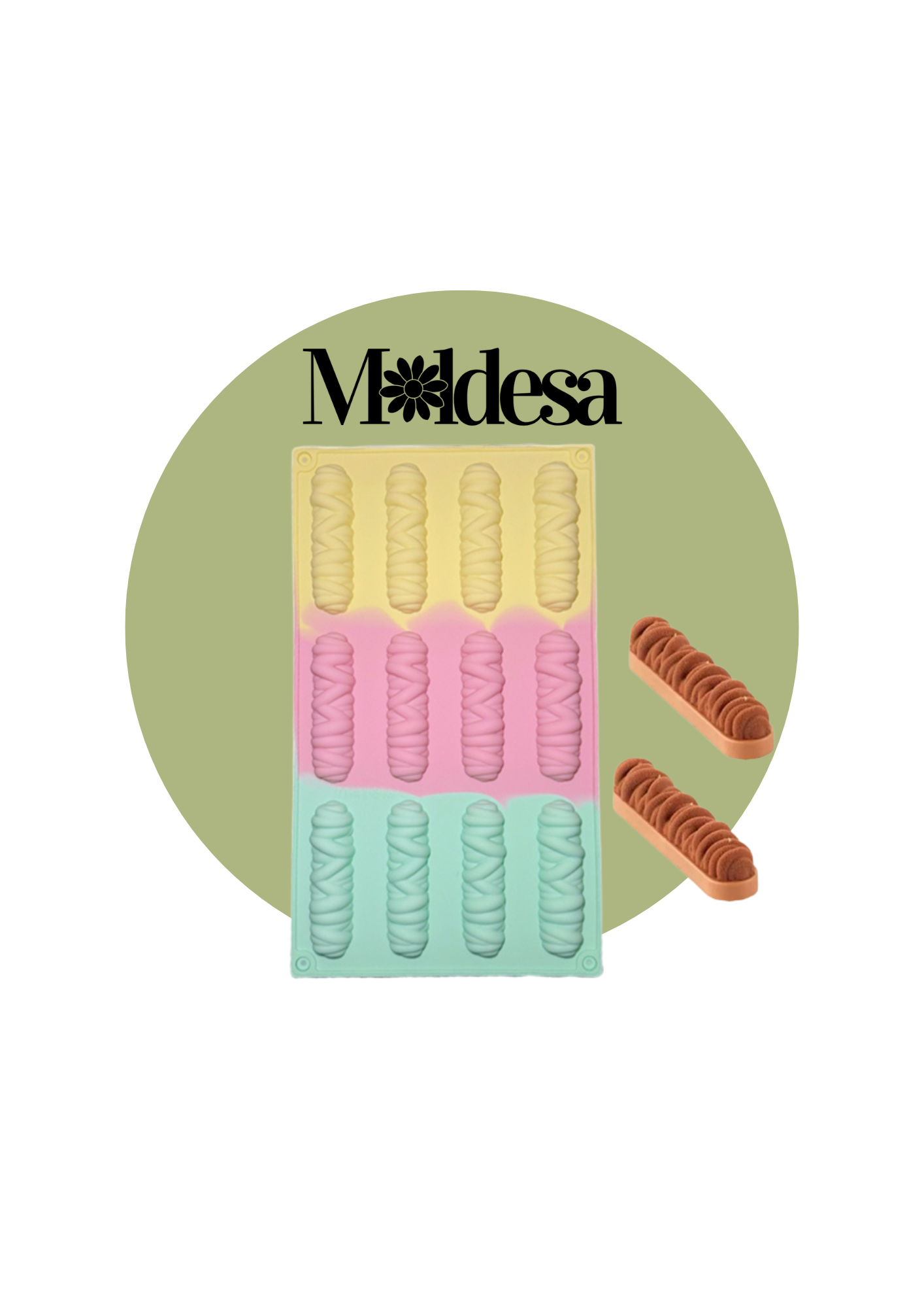 Molde de silicona para 12 barritos de hilos