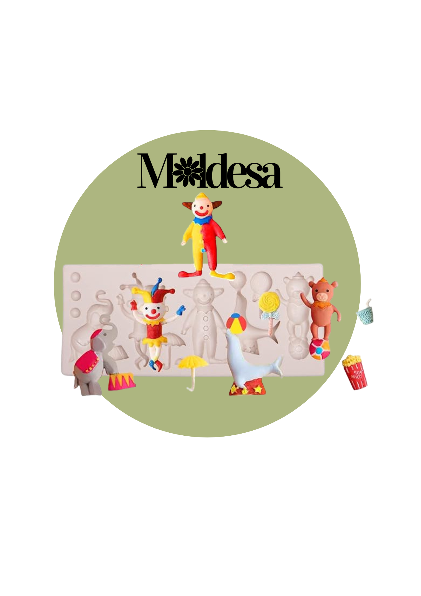 Molde de silicona temático de circo