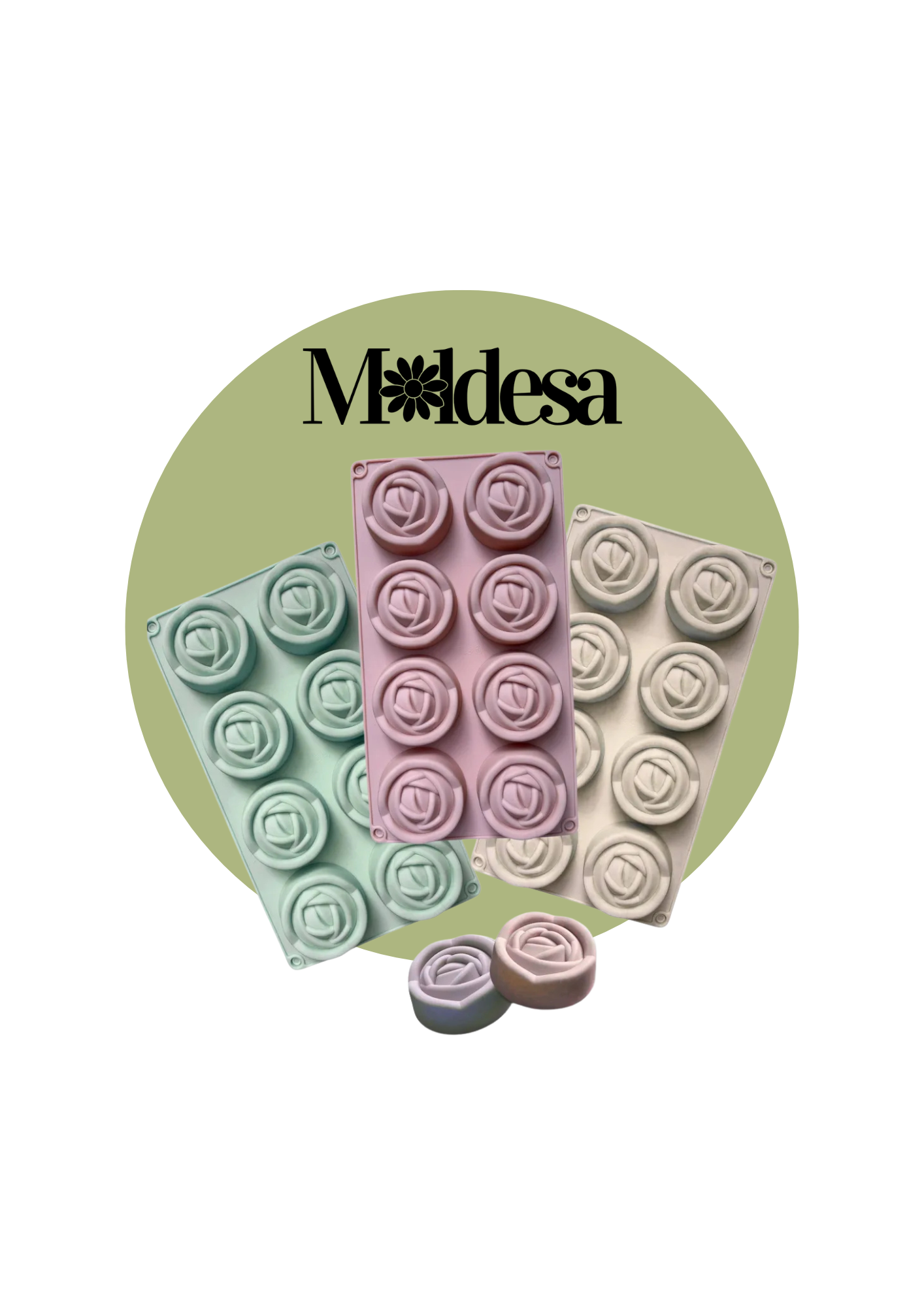 Molde de silicona de rosas