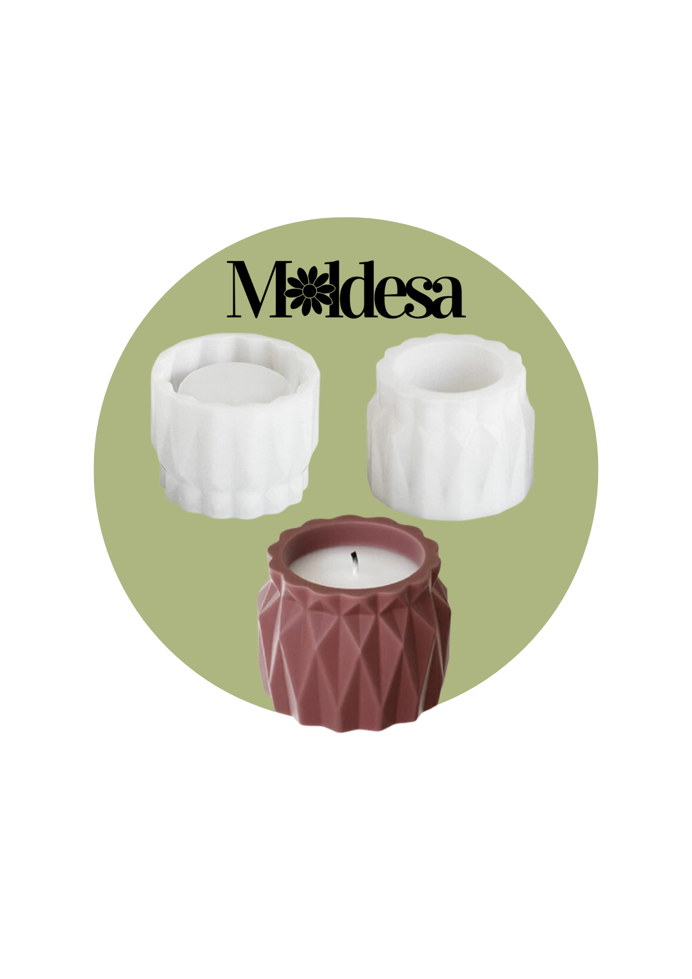 Molde silicona frasco textura diamante rombo