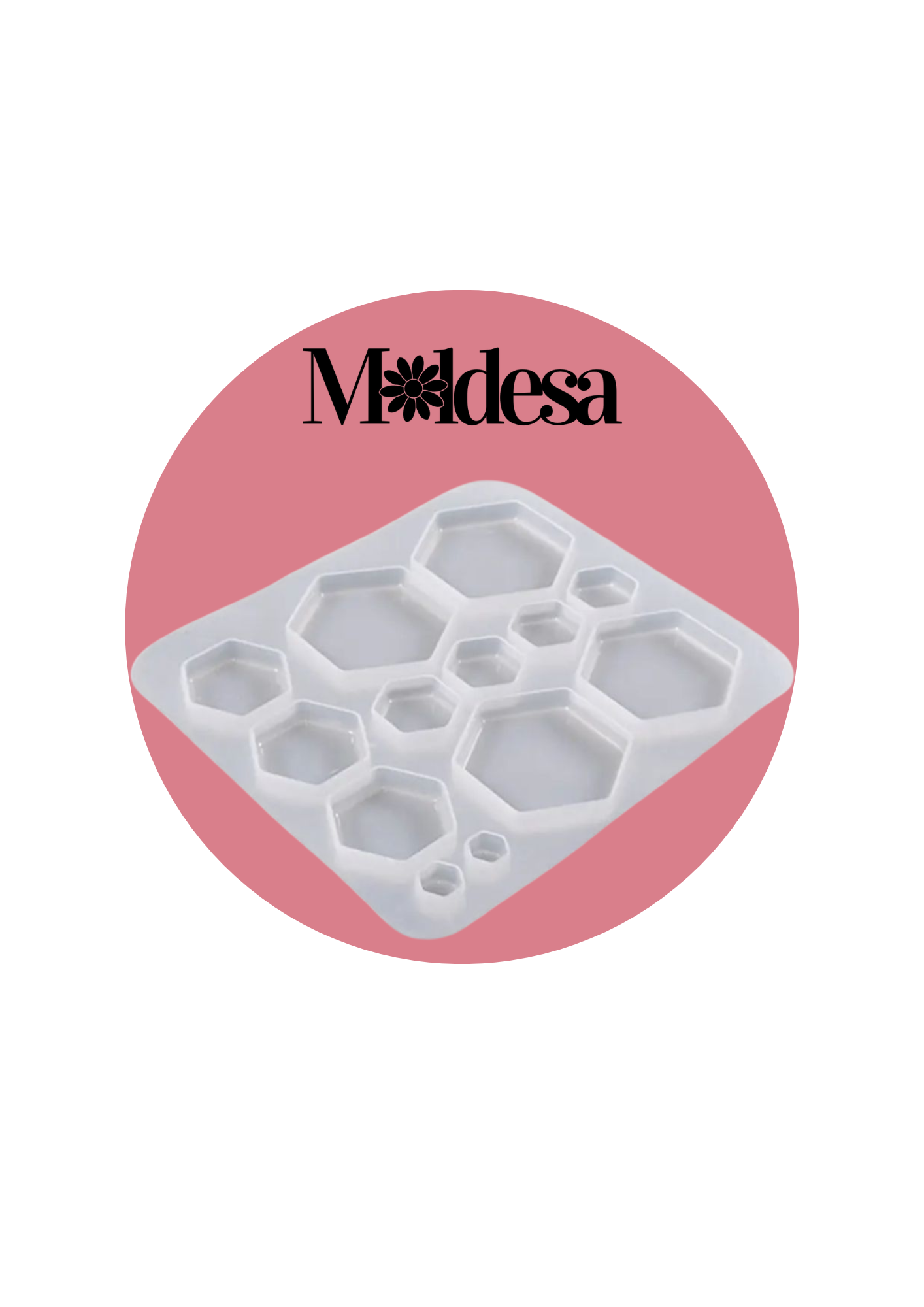 Molde de silicona hexagonal para resina