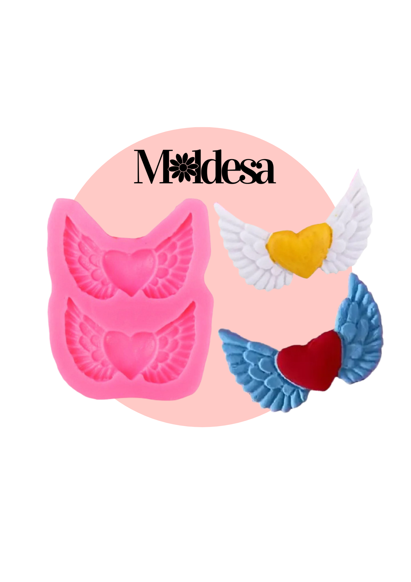 Molde de silicona alas con corazón