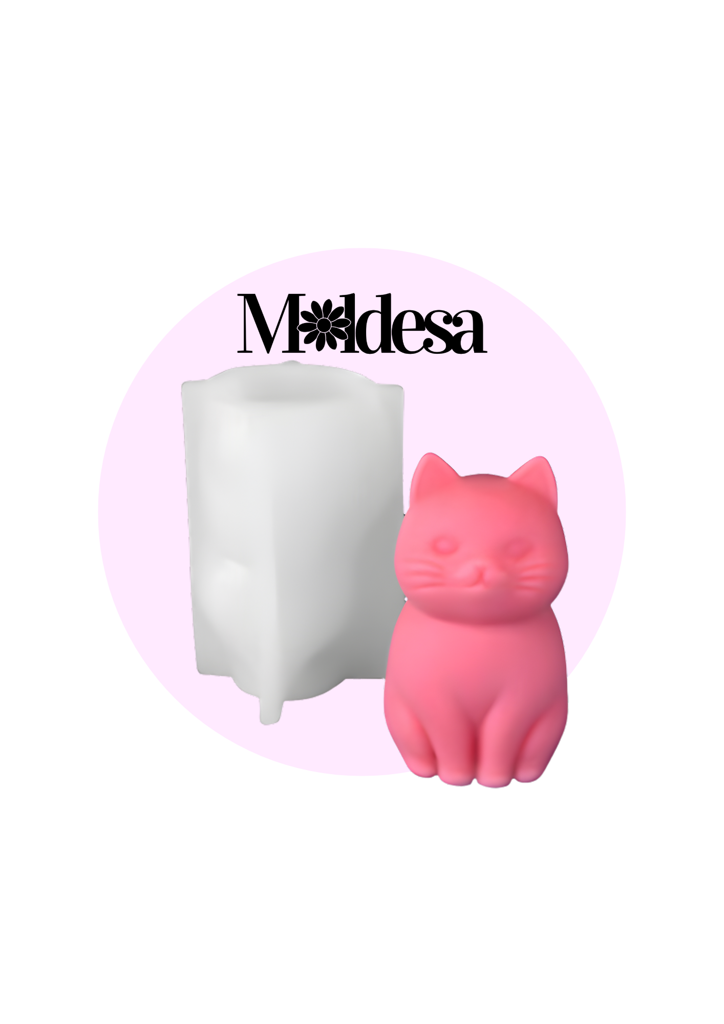Molde de silicona gatito grande sentado