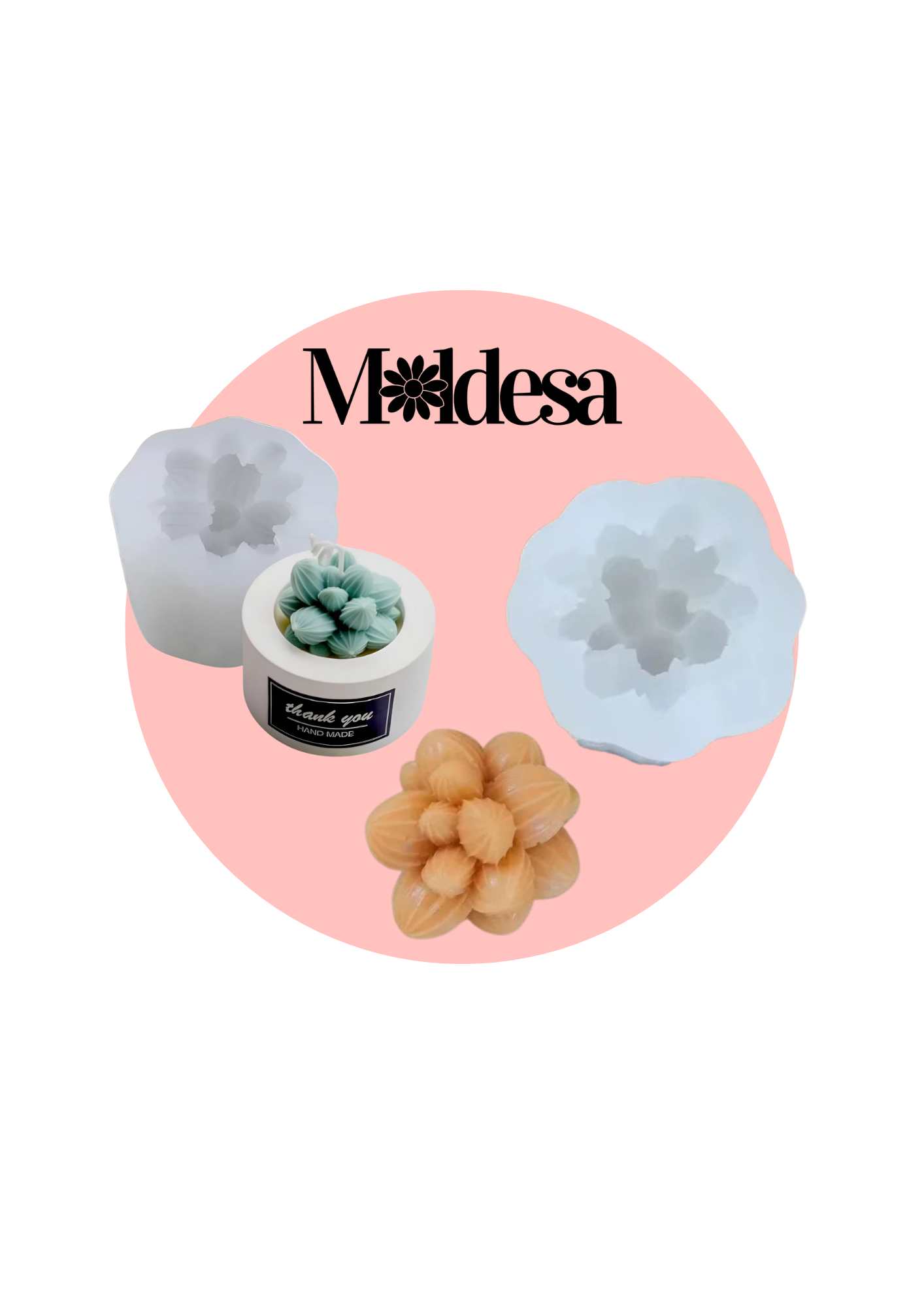Molde de silicona flor suculenta