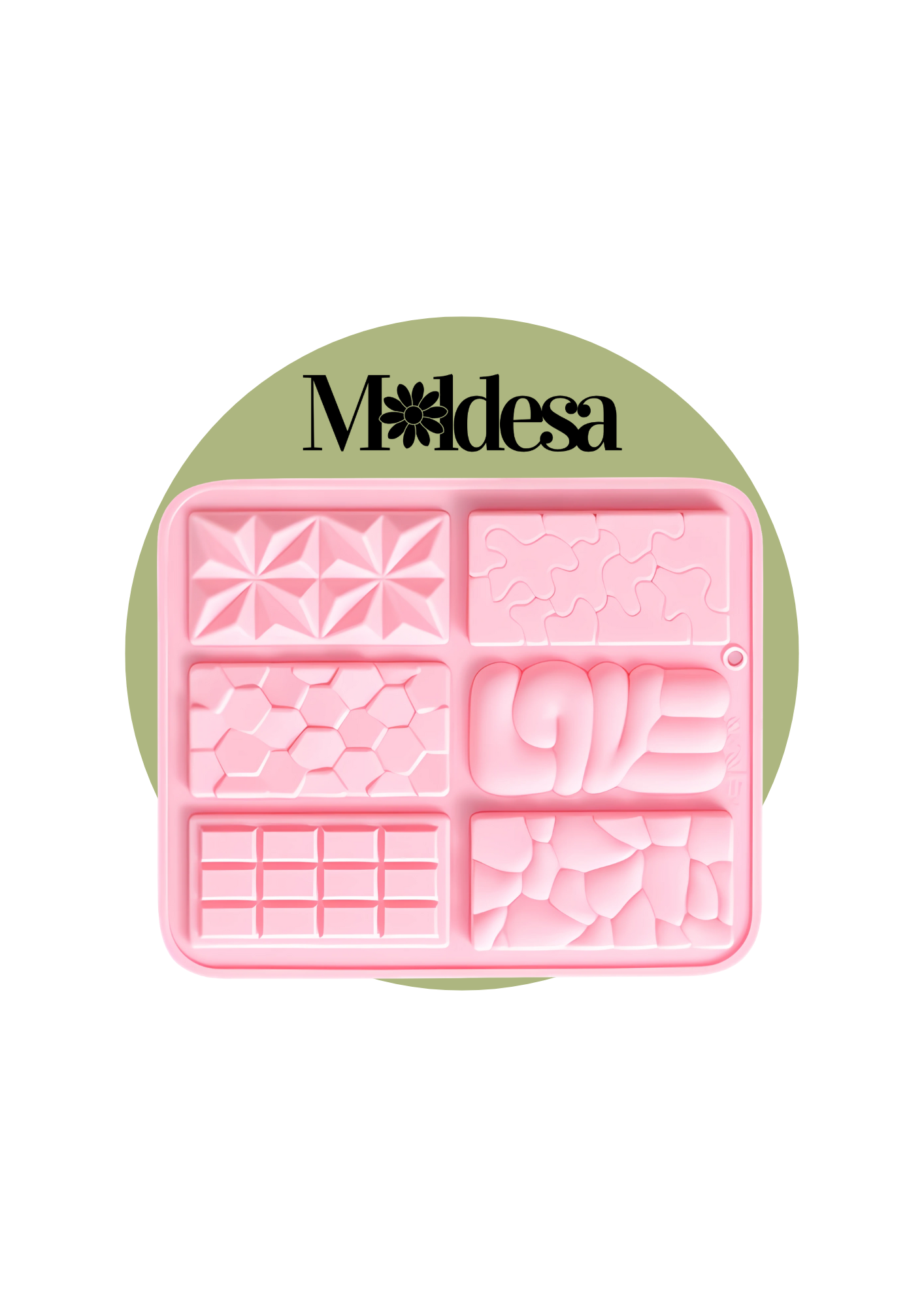 Molde de silicona para 6 tabletas texturizadas