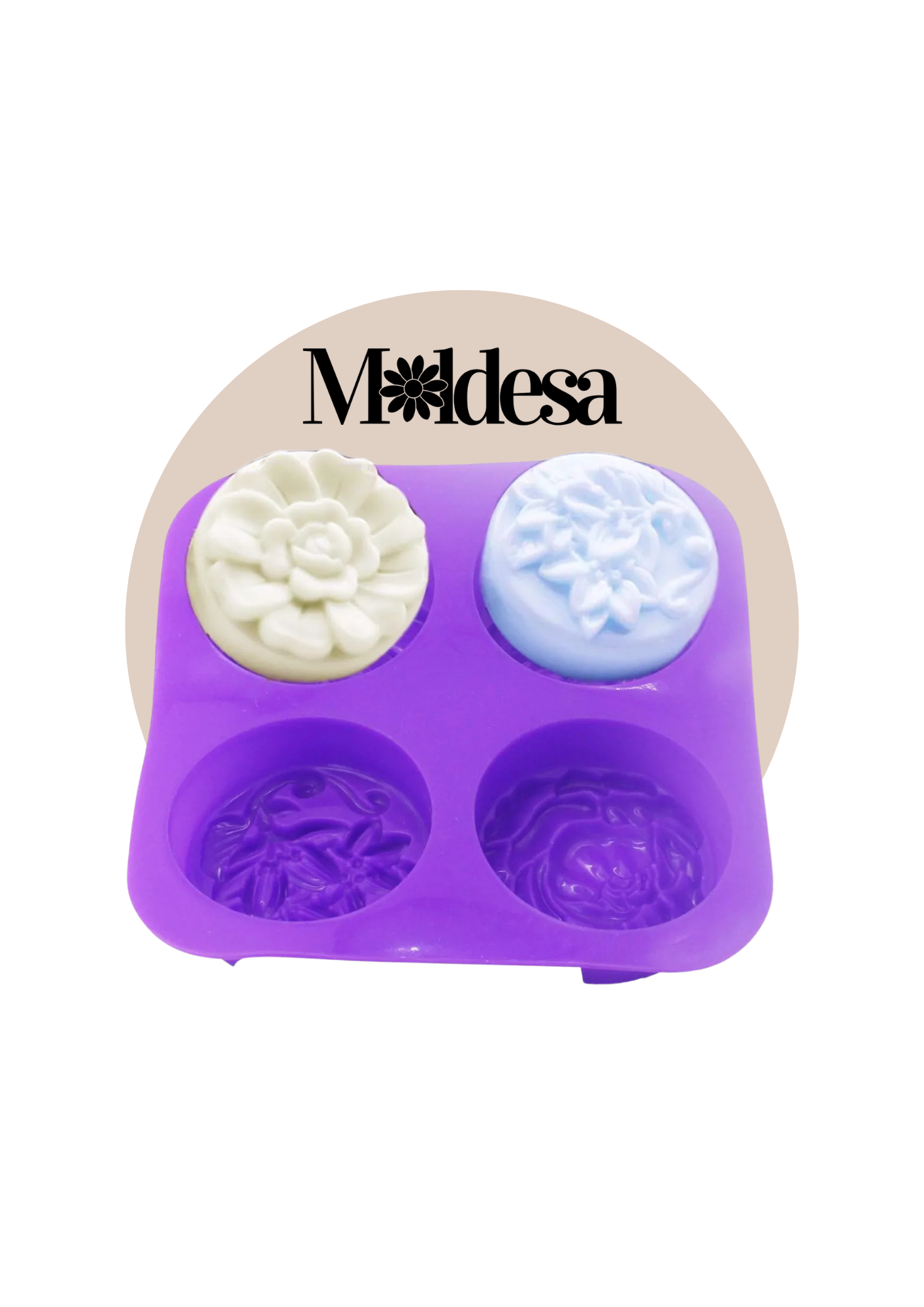 Molde de silicona con diseño de flores