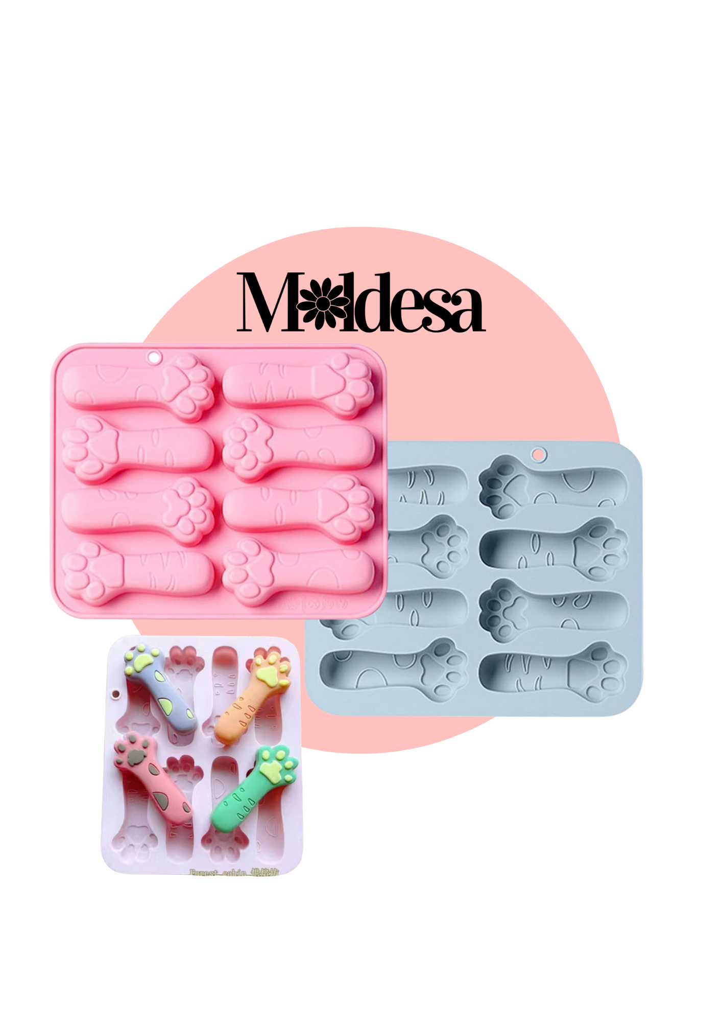 Molde de silicona pata de gato