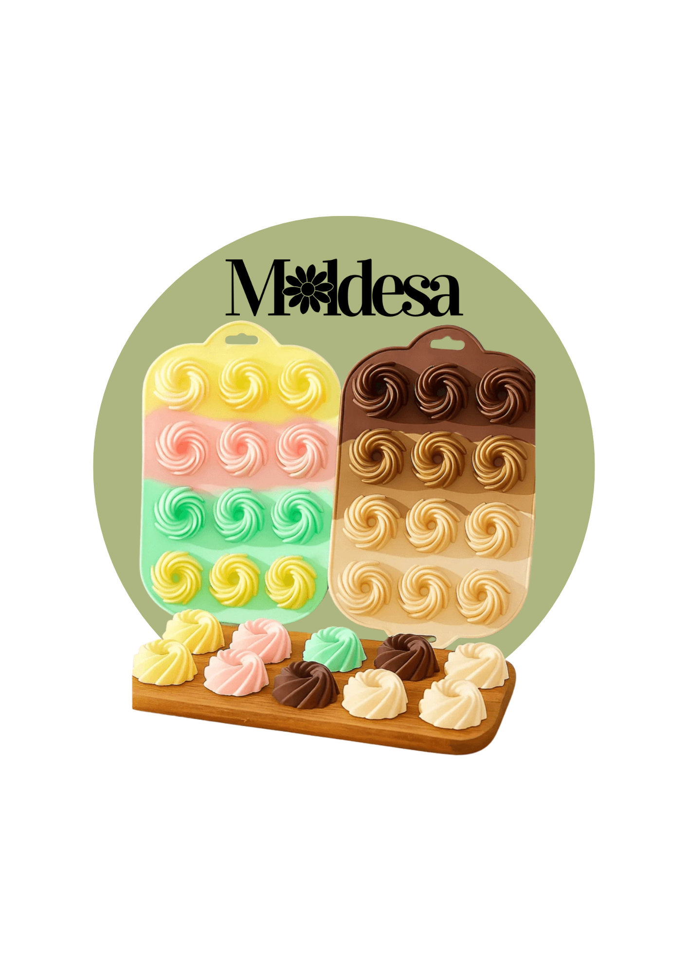 Molde de silicona para mini Savarín Remolino