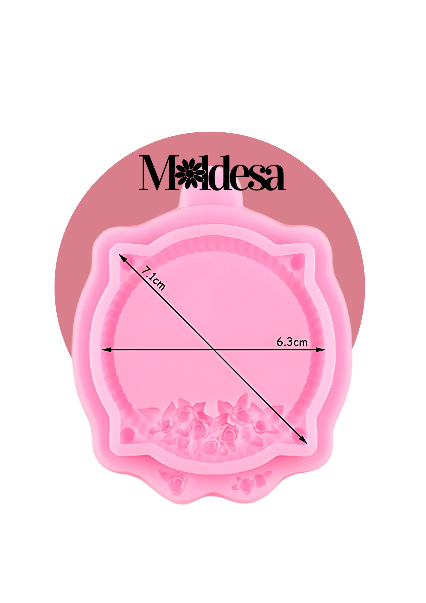 Molde de silicona para marco de espejo con flores