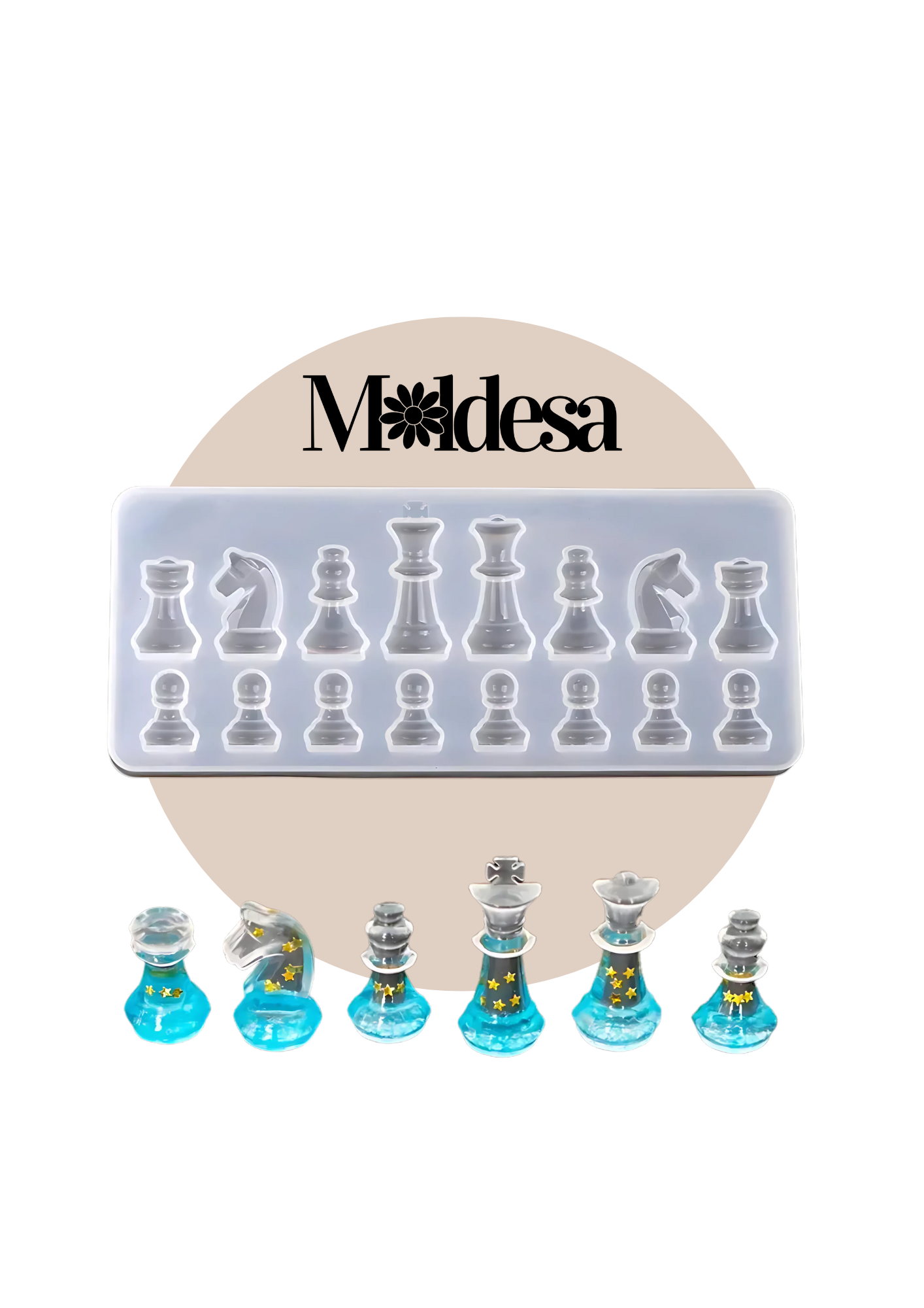 Molde de silicona de piezas de ajedrez