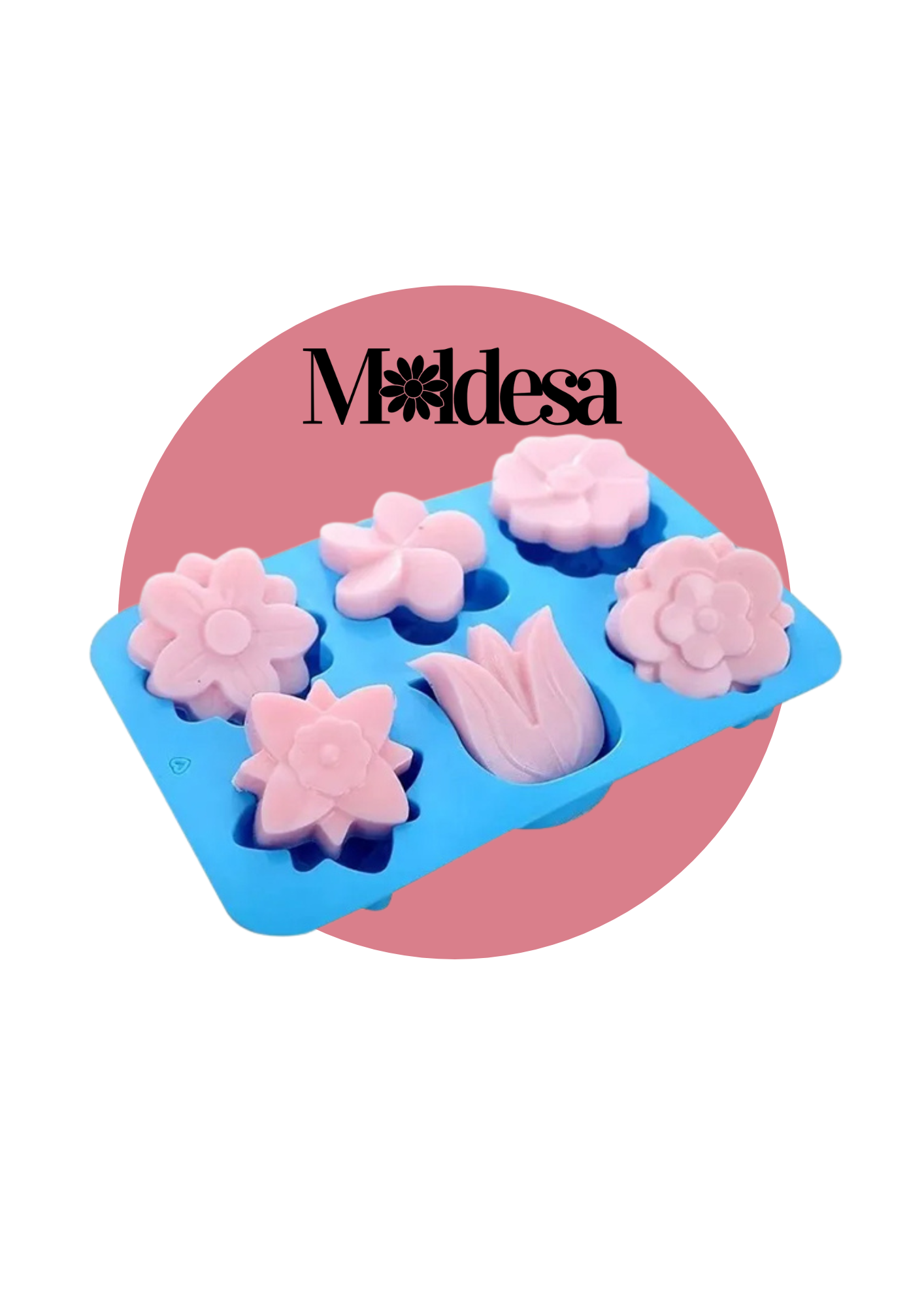 Molde de silicona 6 flores
