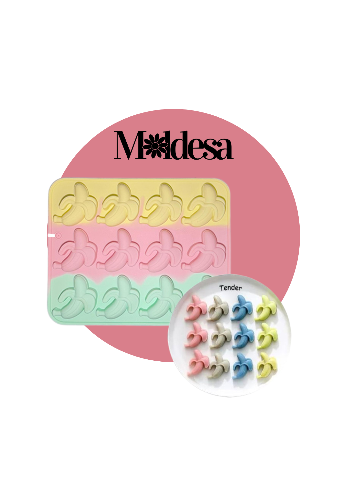 Molde de silicona de banana