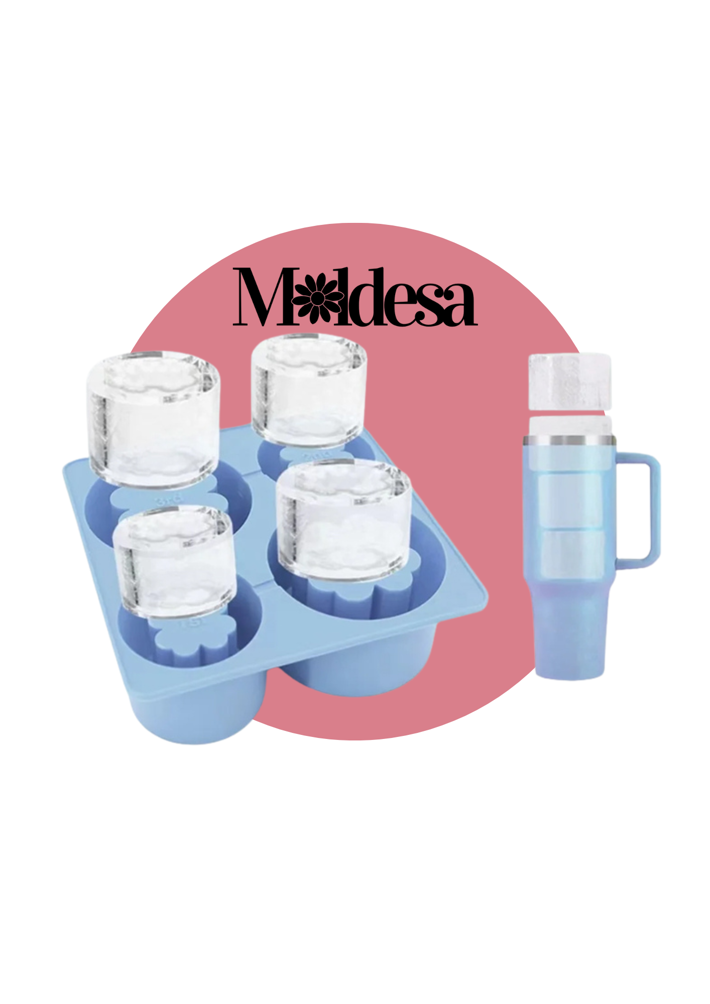 Molde de 4 cubos flor
