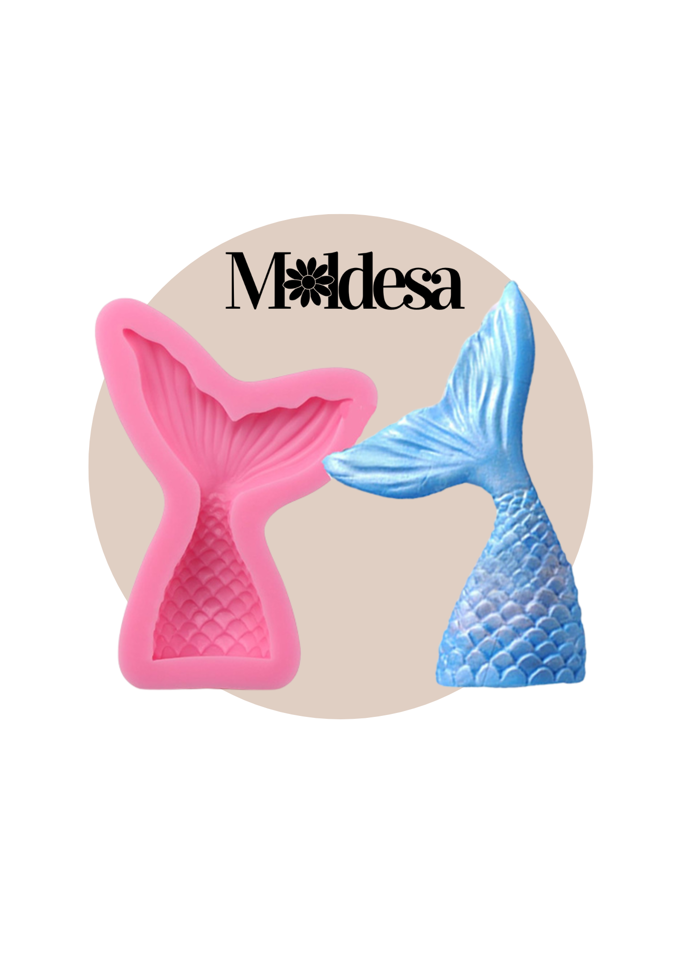 Molde de silicona cola de sirena