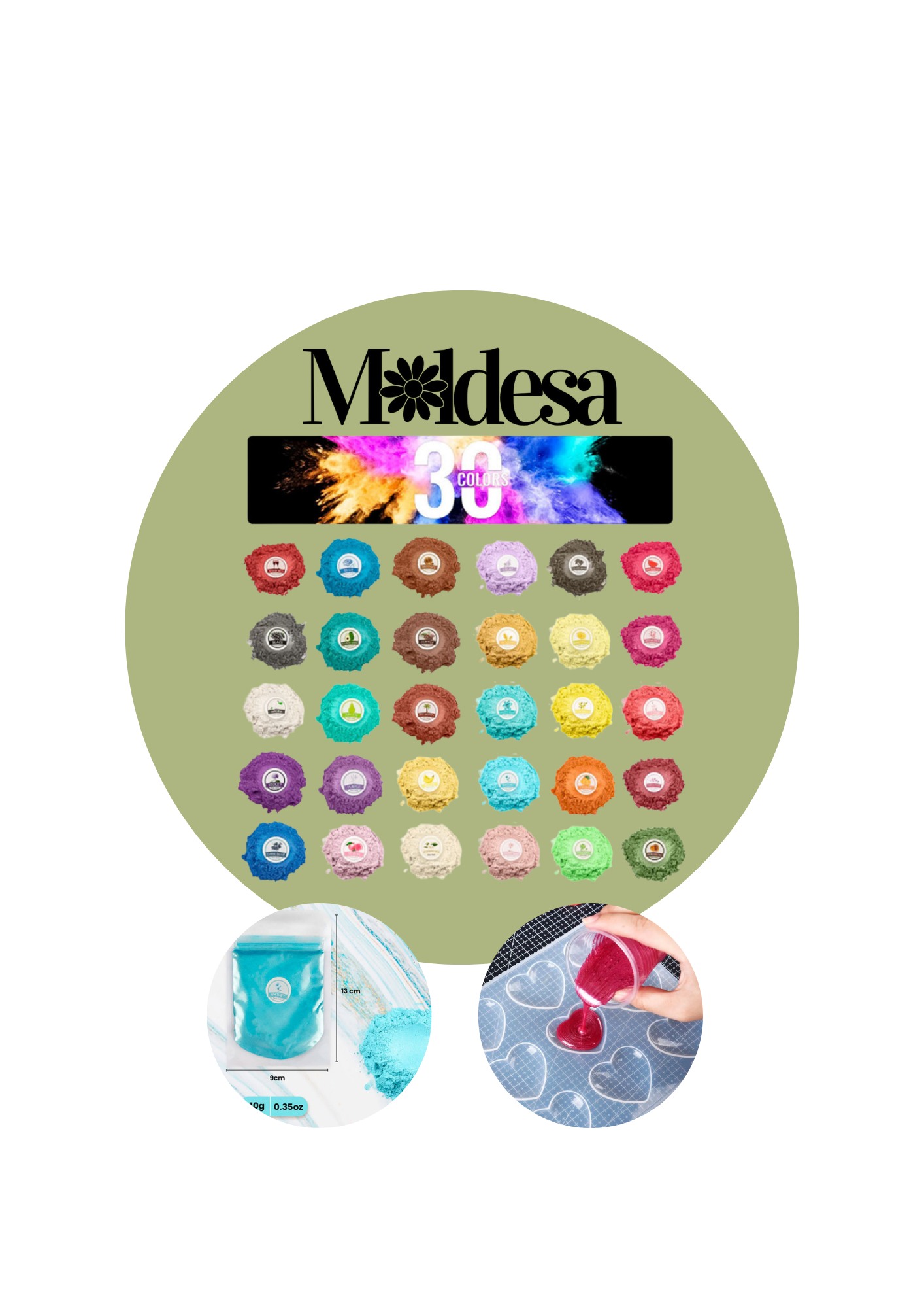 SET 30 MICA POWDER PIGMENTO METALIZADO 
