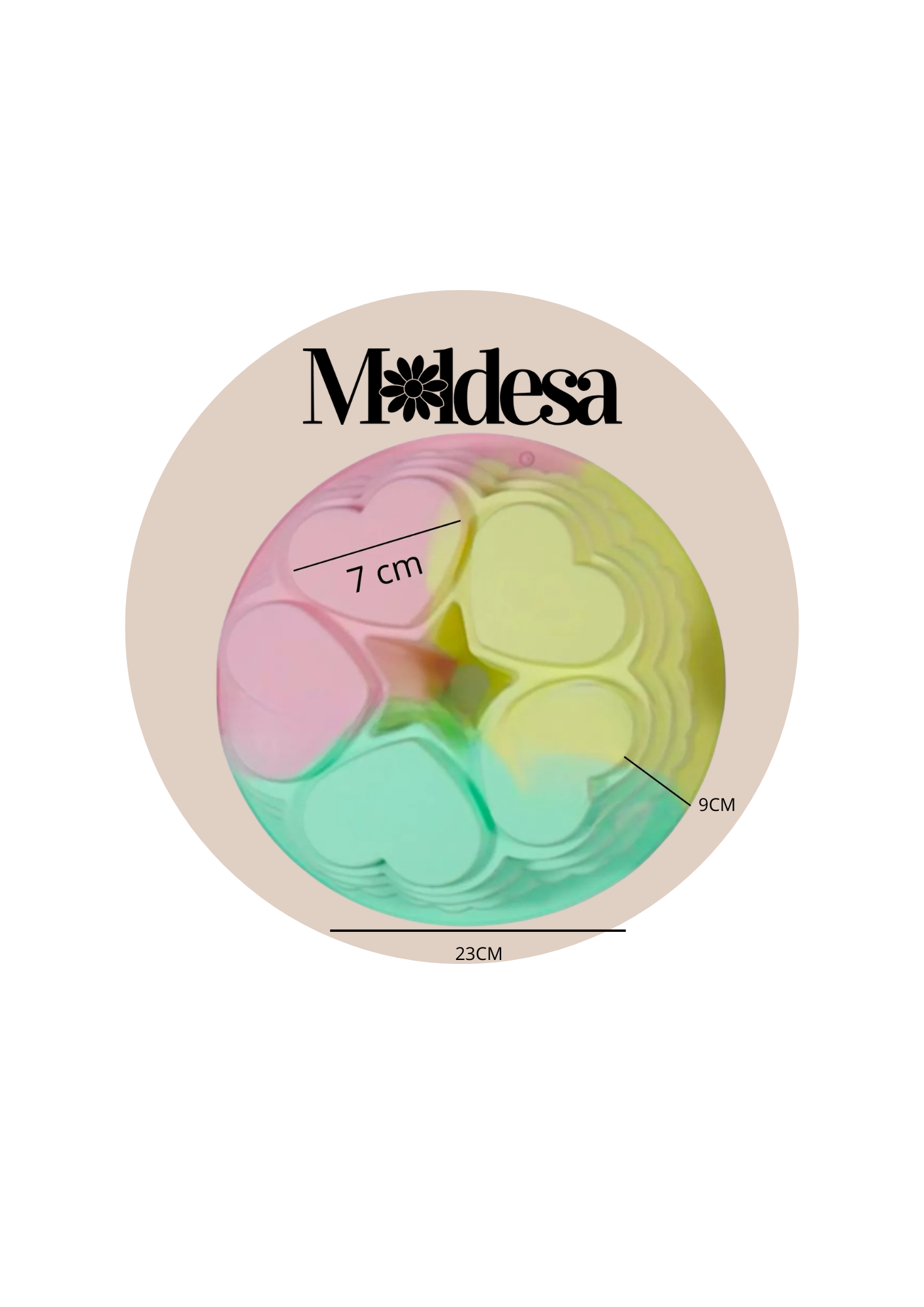 Molde de silicona corazones para budín