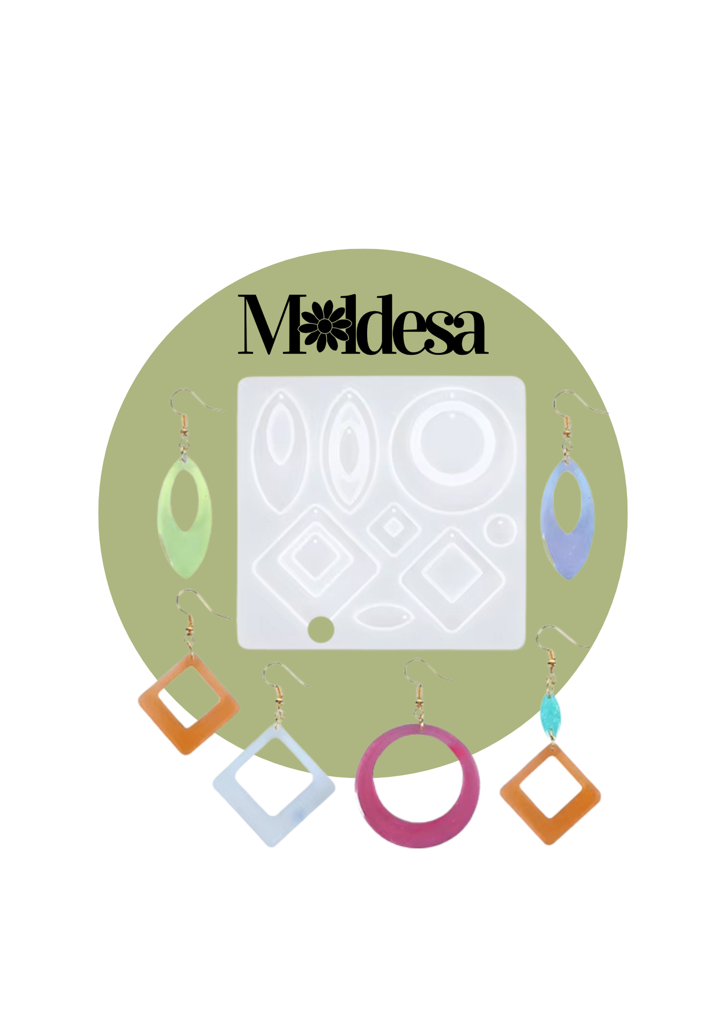 Molde de silicona para 8 aretes distintos