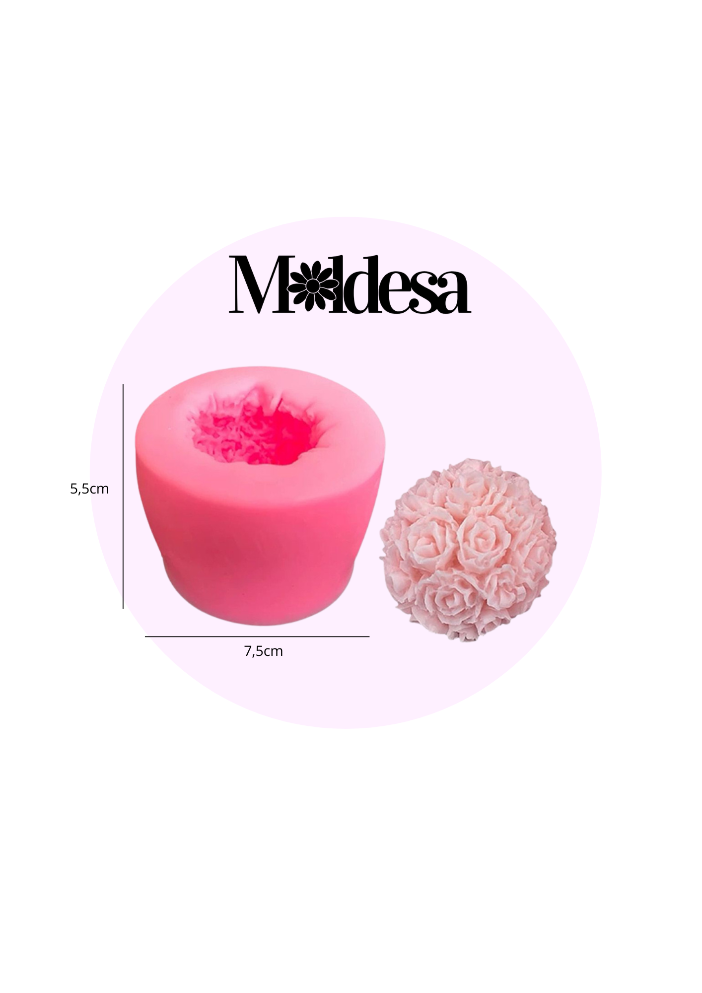 Molde de silicona esfera de rosas