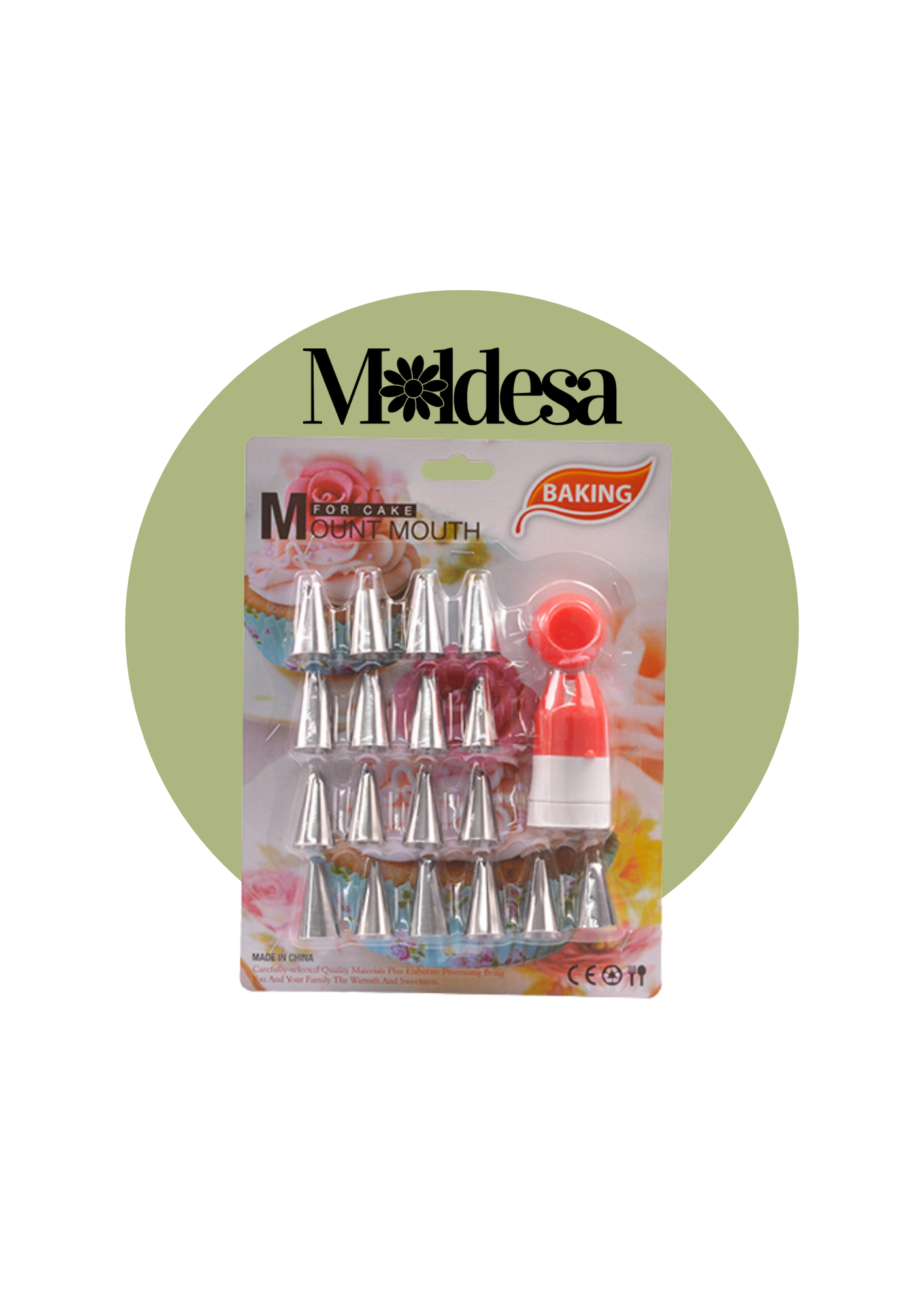 Set de 18 picos de acero + 1 adaptador
