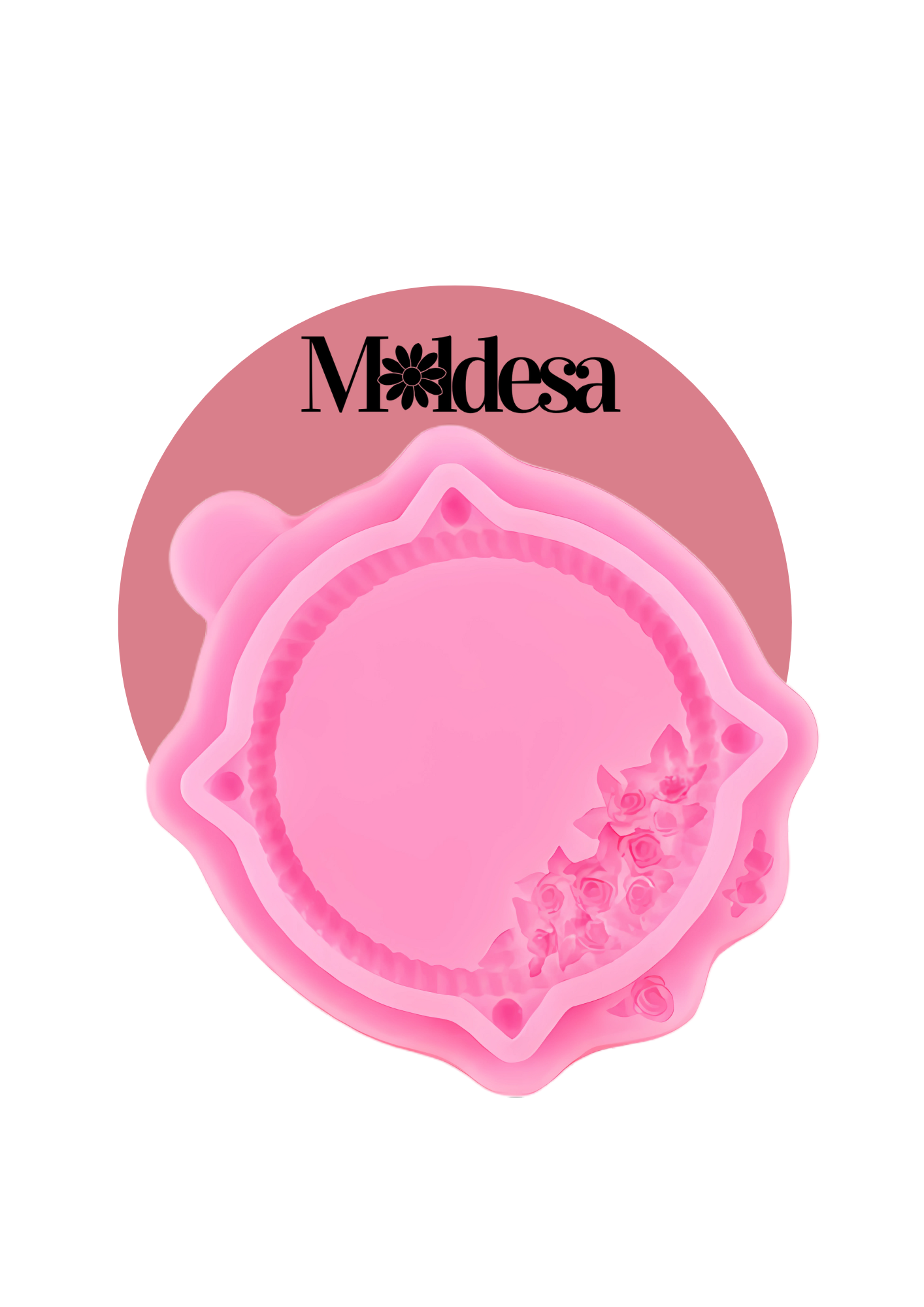 Molde de silicona para marco de espejo con flores
