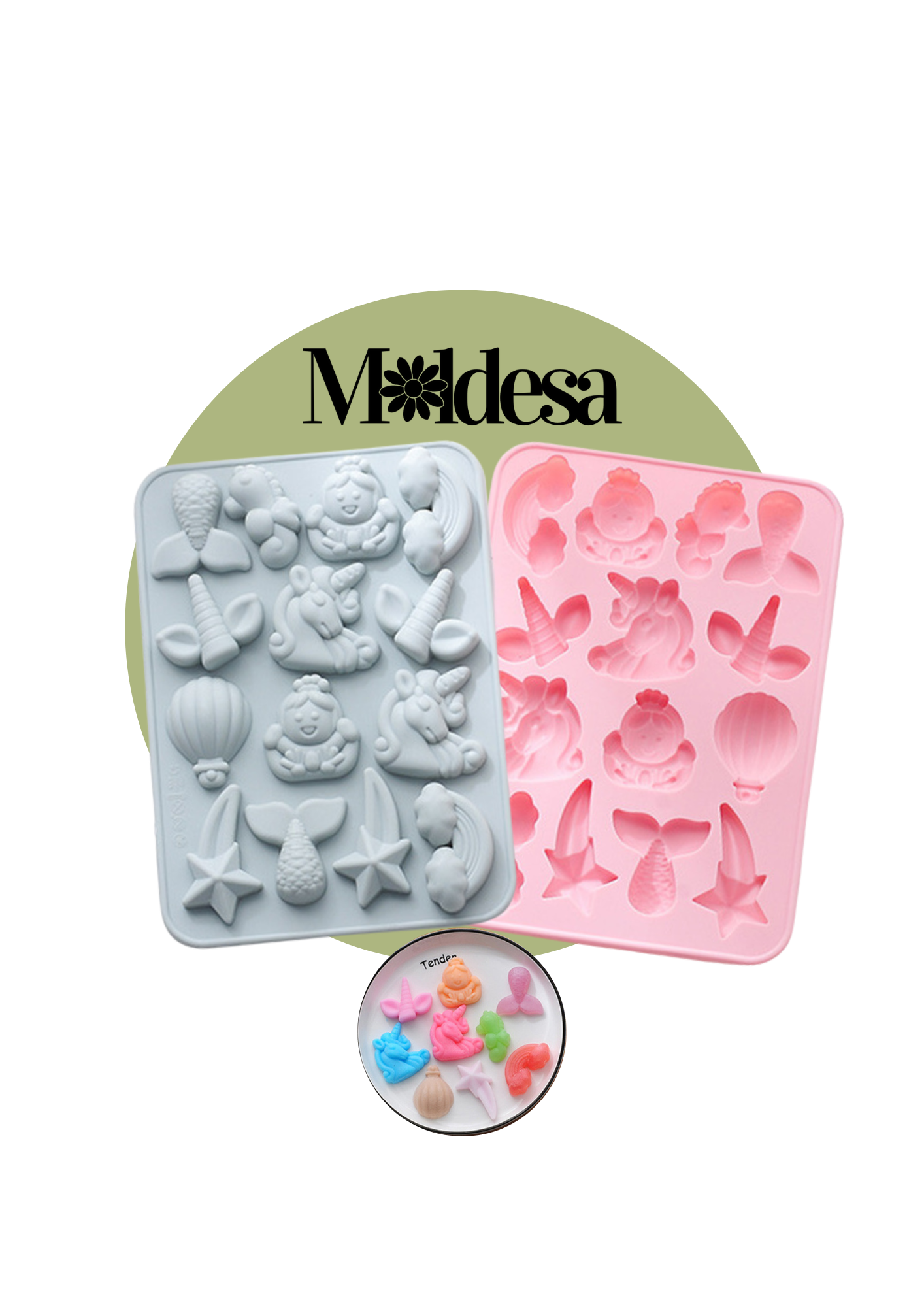 Moldes de silicona con formas fantásticas