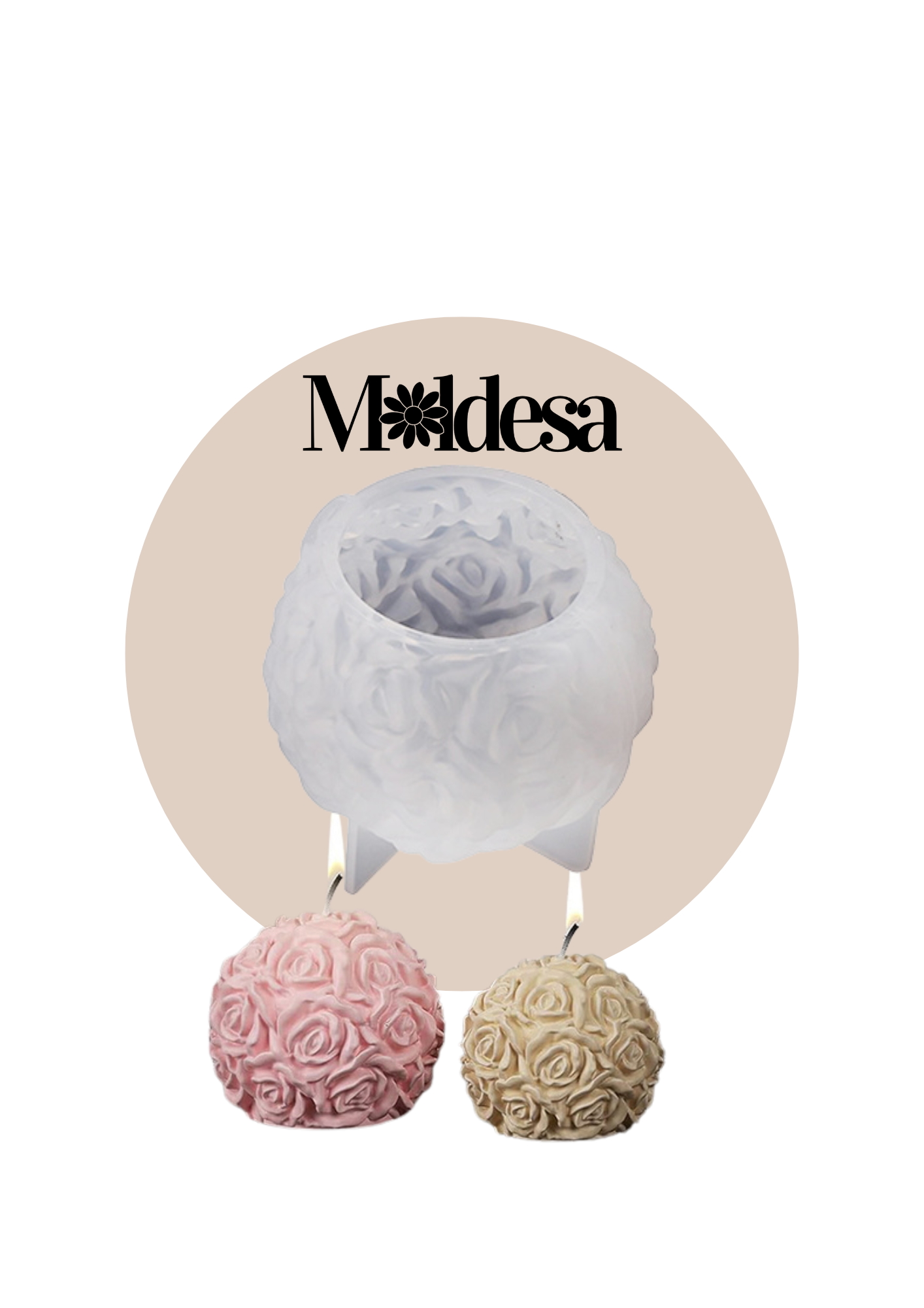 Molde de silicona de esfera de rosas N°1