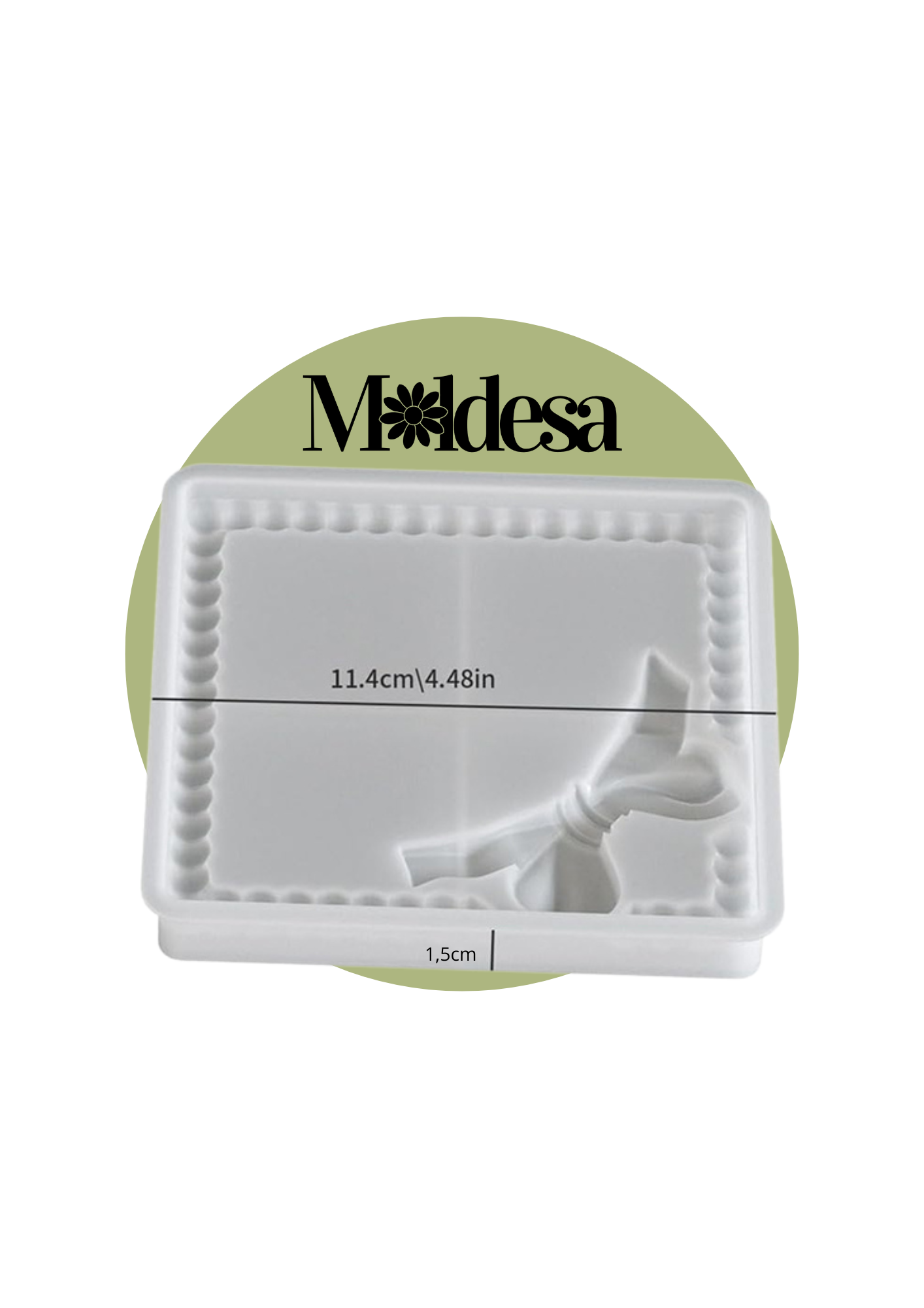 Molde silicona plato cuadrado con moño