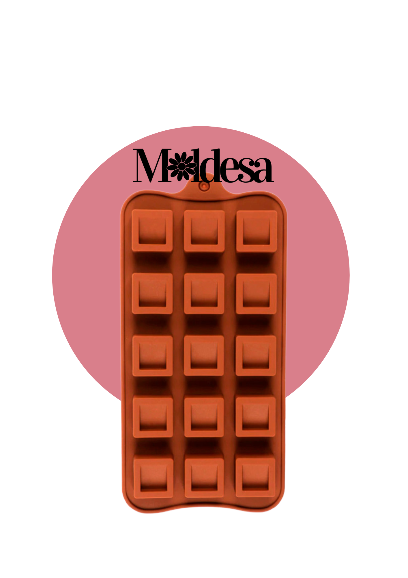 Molde de silicona para chocolates de cubos con desnivel