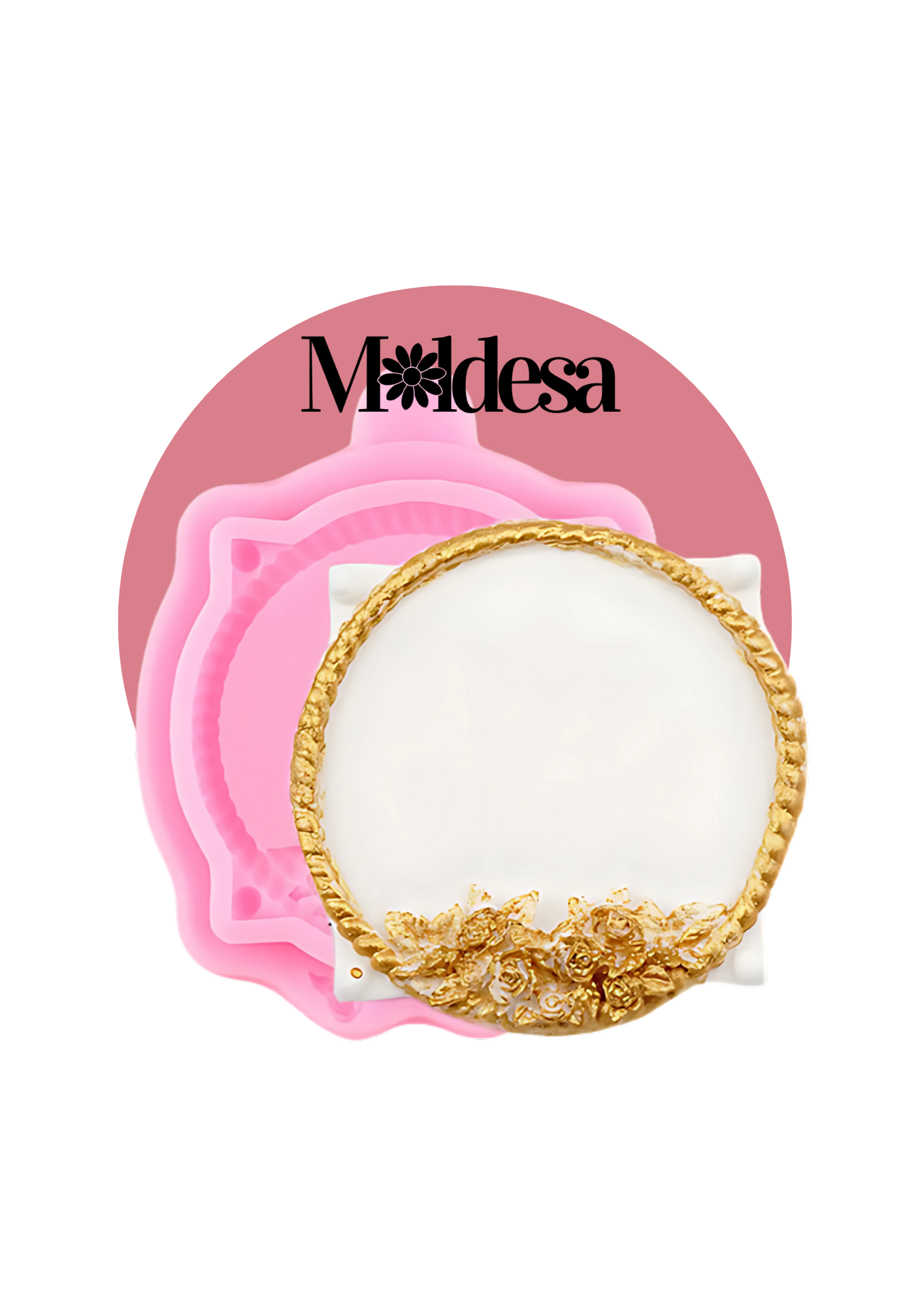 Molde de silicona para marco de espejo con flores