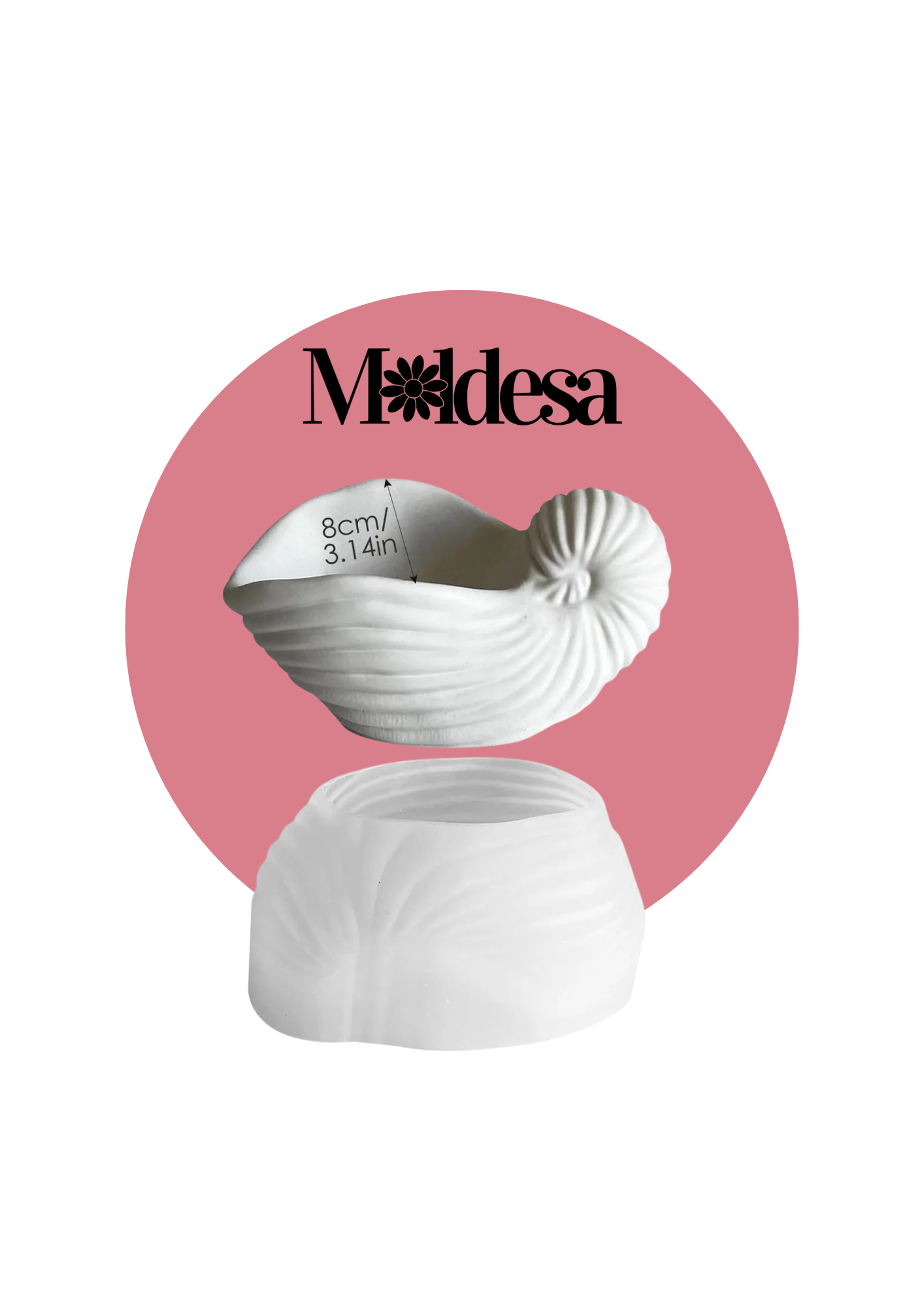 Molde silicona maceta caracol de mar