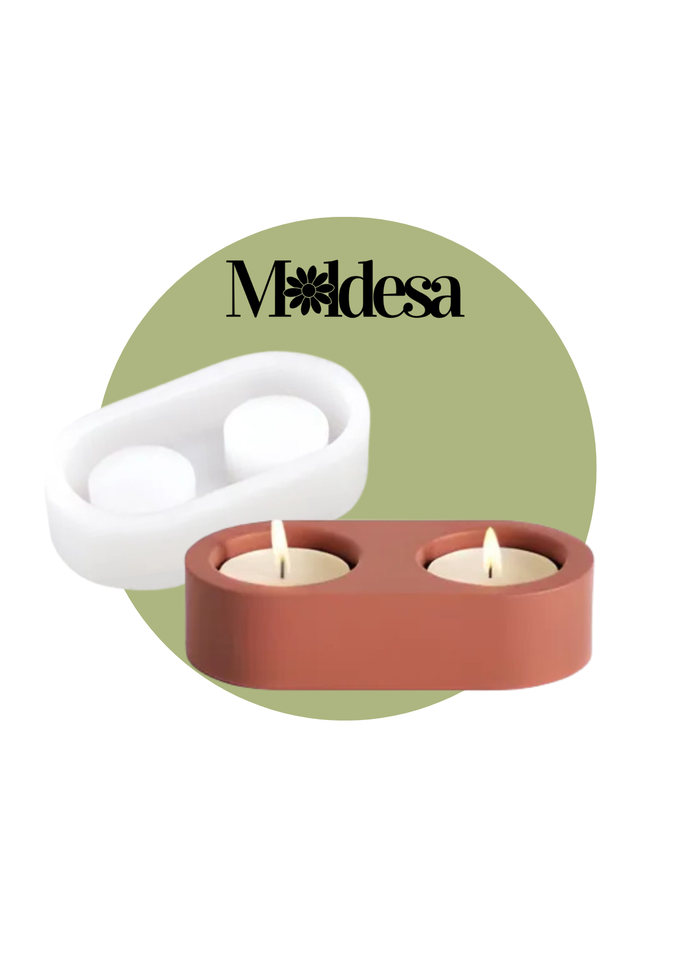 Molde portavelas doble