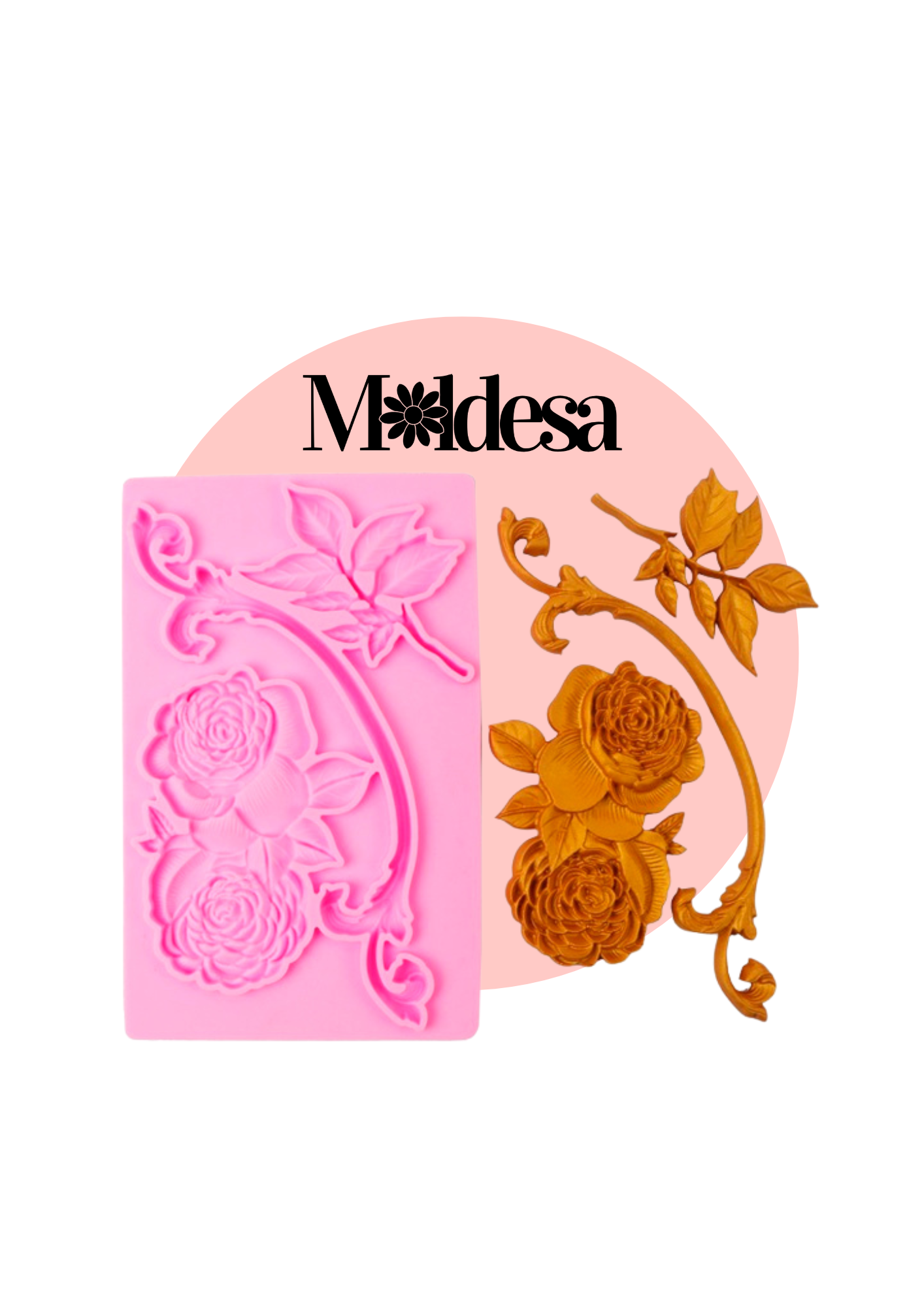 Molde de silicona adorno floral