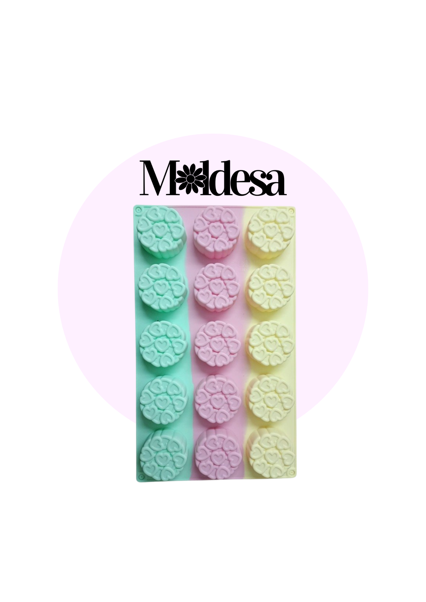Molde Silicona Mini Tortitas Corazones