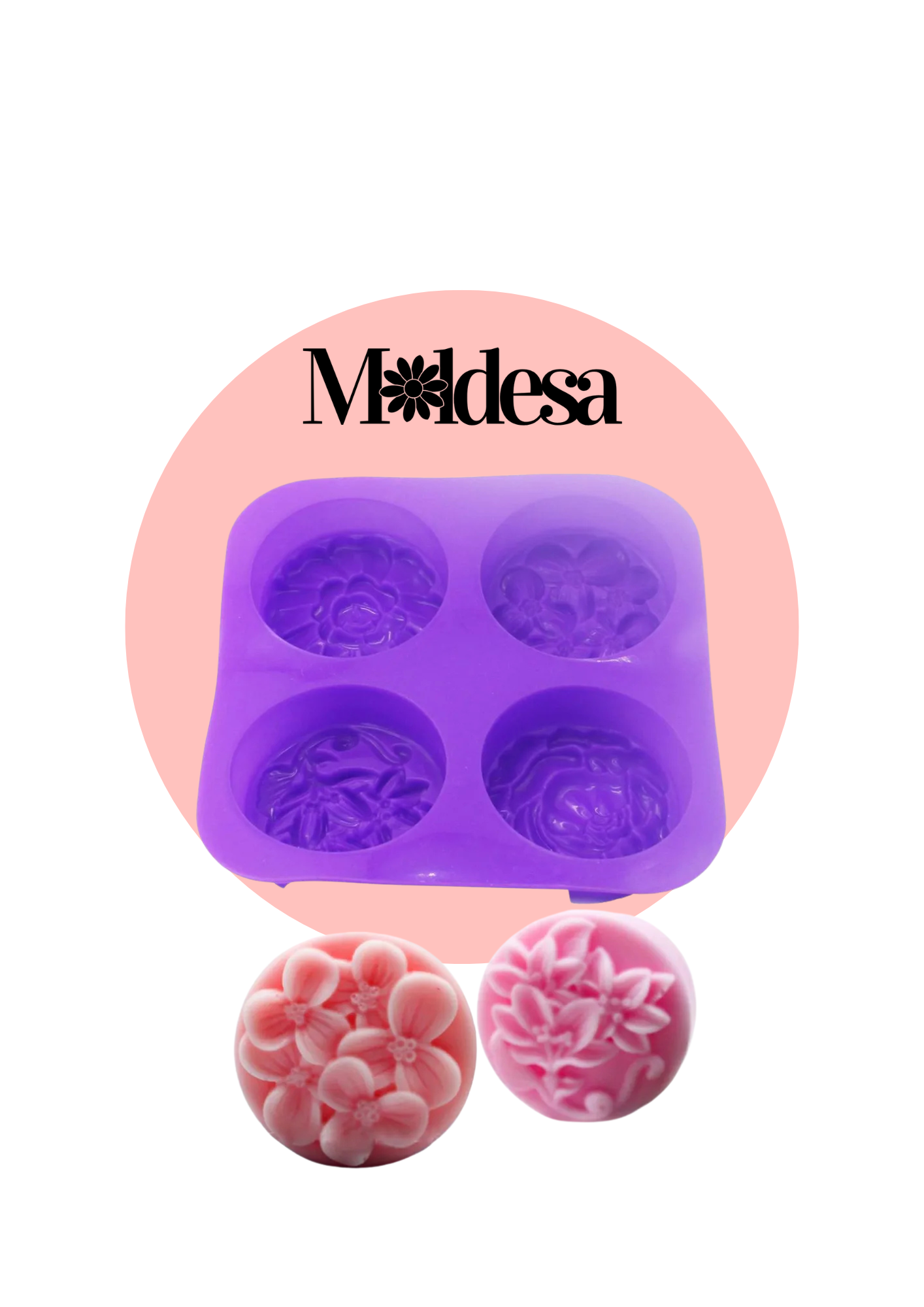 Molde de silicona con diseño de flores