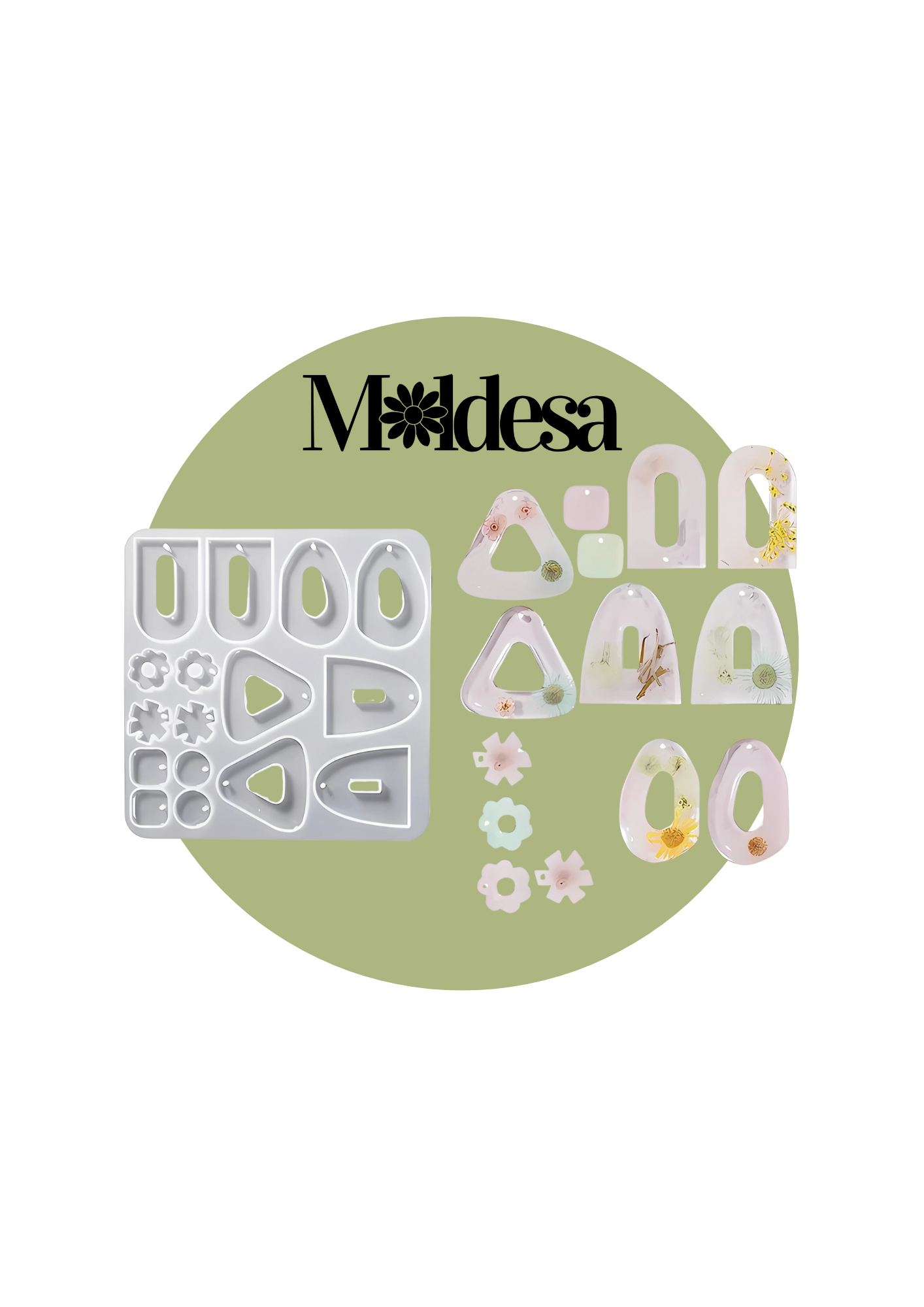 Molde de silicona de 8 pares de aros