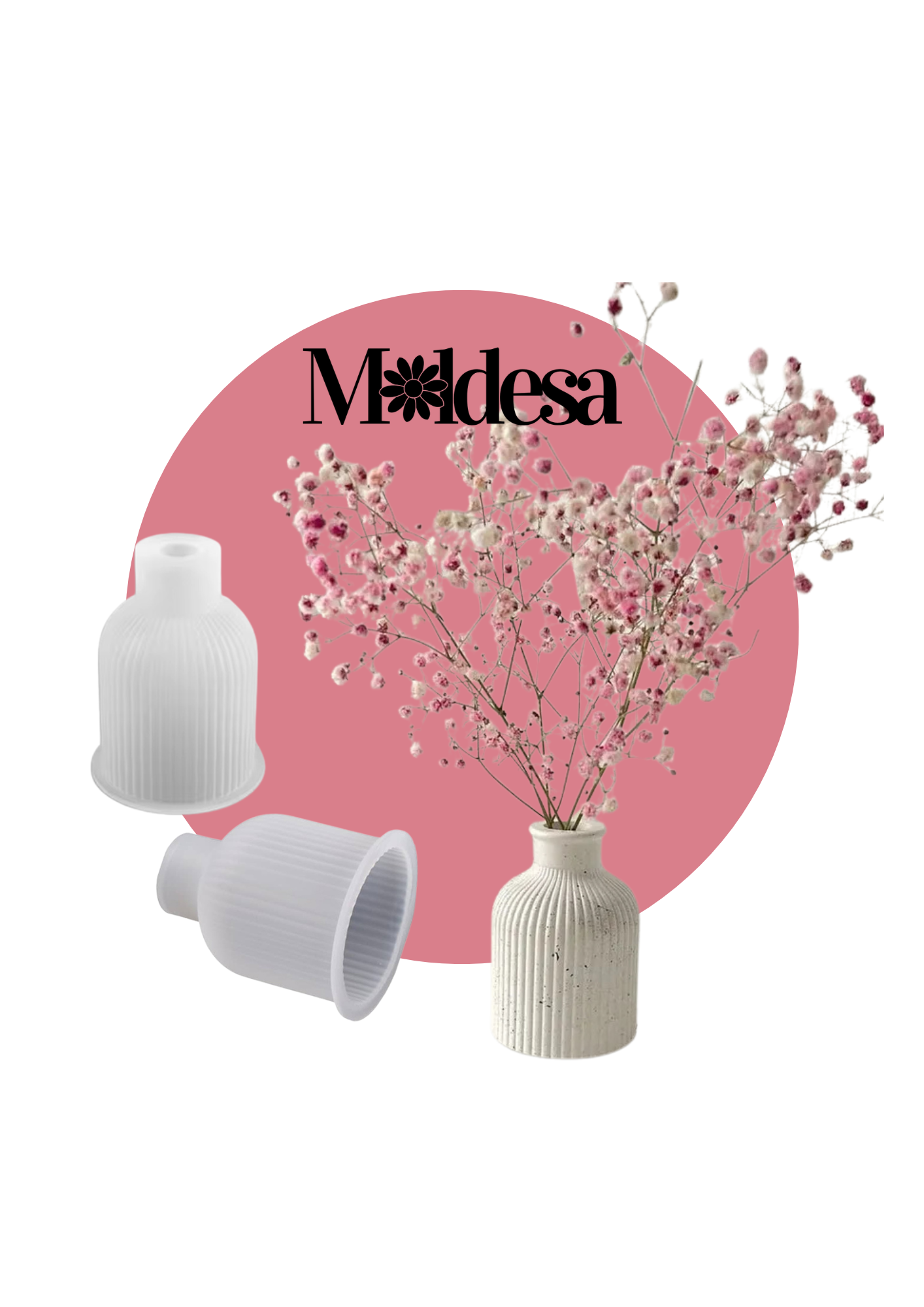 Molde silicona mini florero rayado