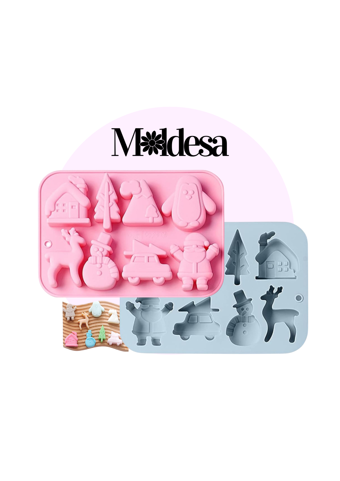 Moldes de silicona navideños
