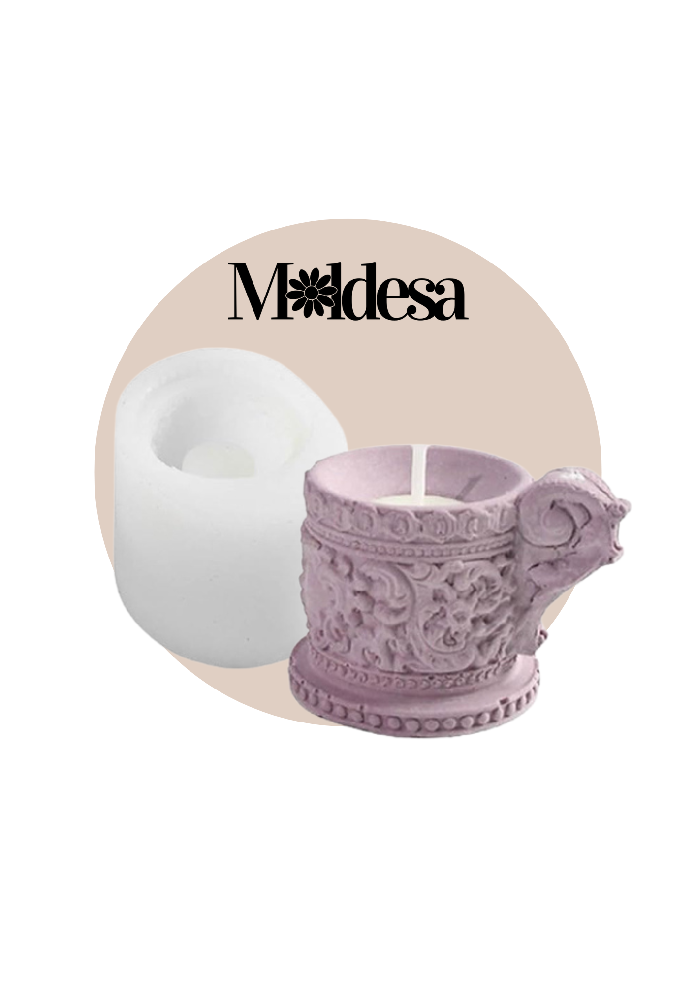 MOLDE SILICONA p/VELA JARRITO CON ASA