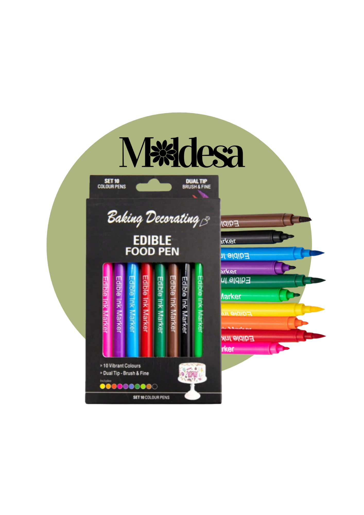 Marcadores con tinta comestible de doble punta
