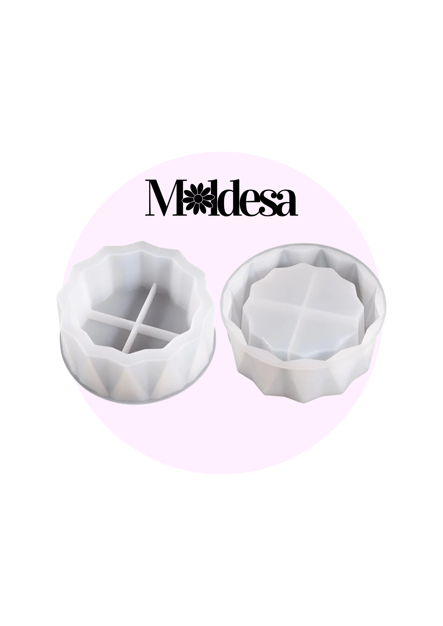 Molde de silicona maceta facetada grande