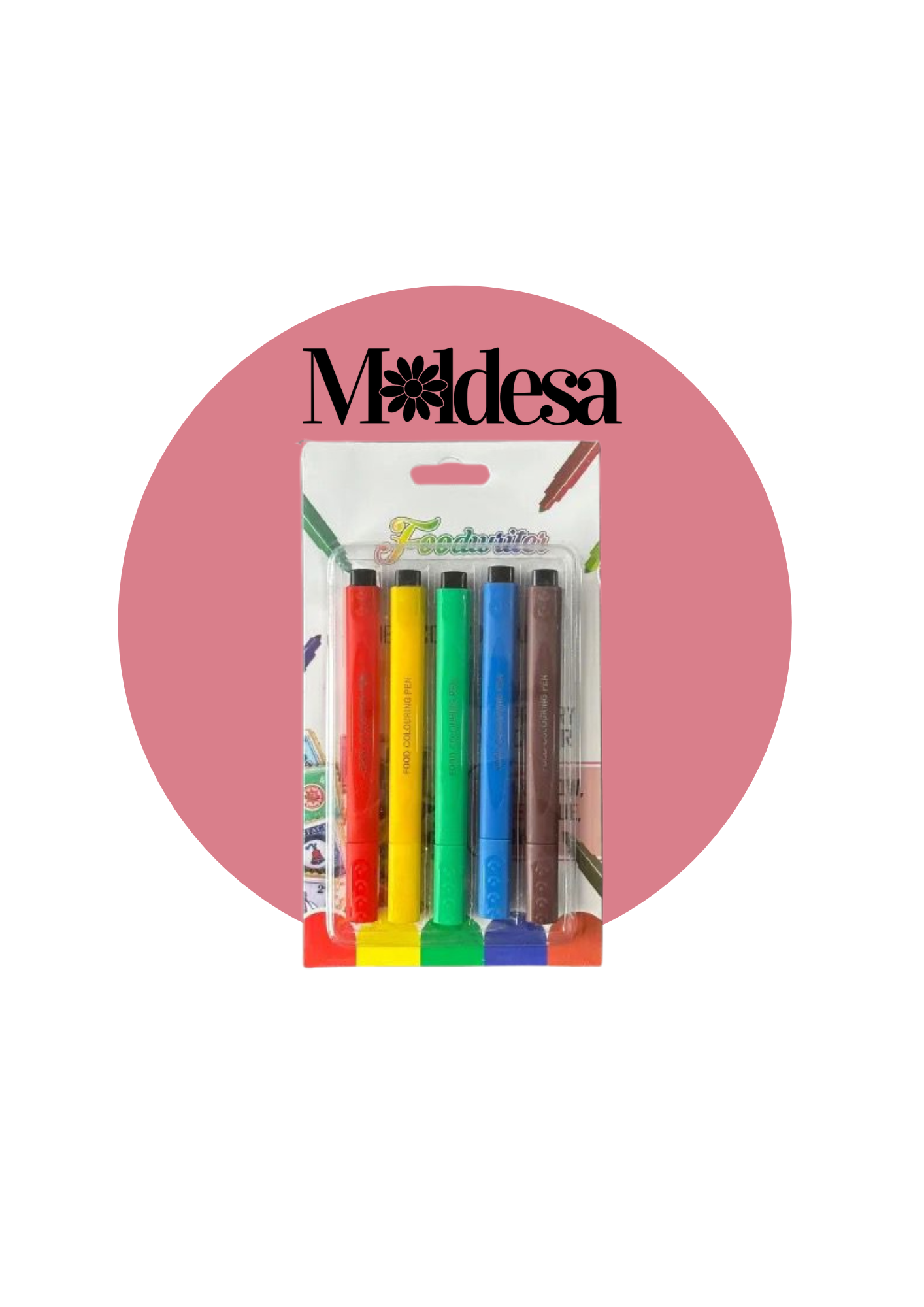 Set de 5 marcadores con tinta comestible