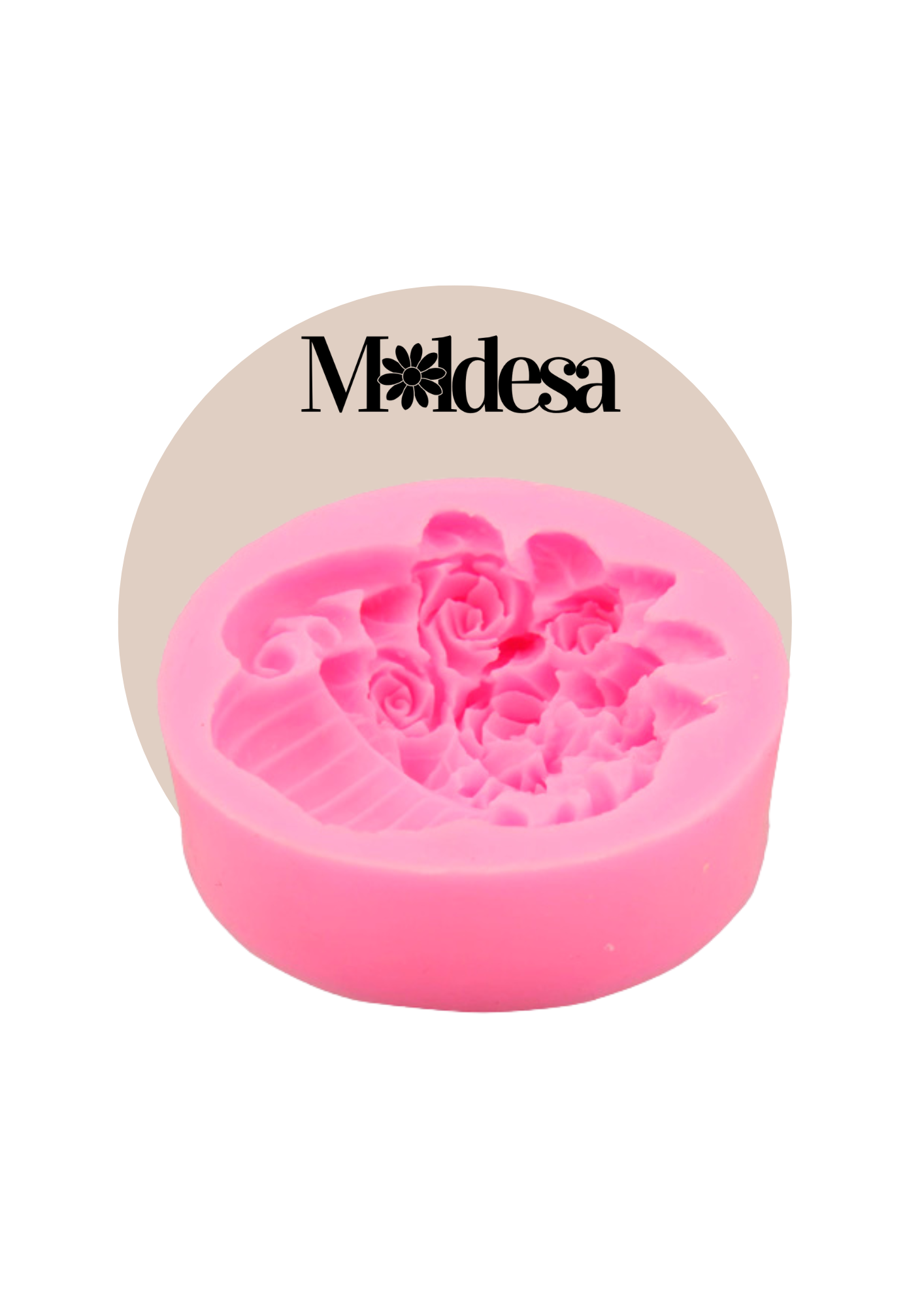 Molde de silicona maceta con rosas