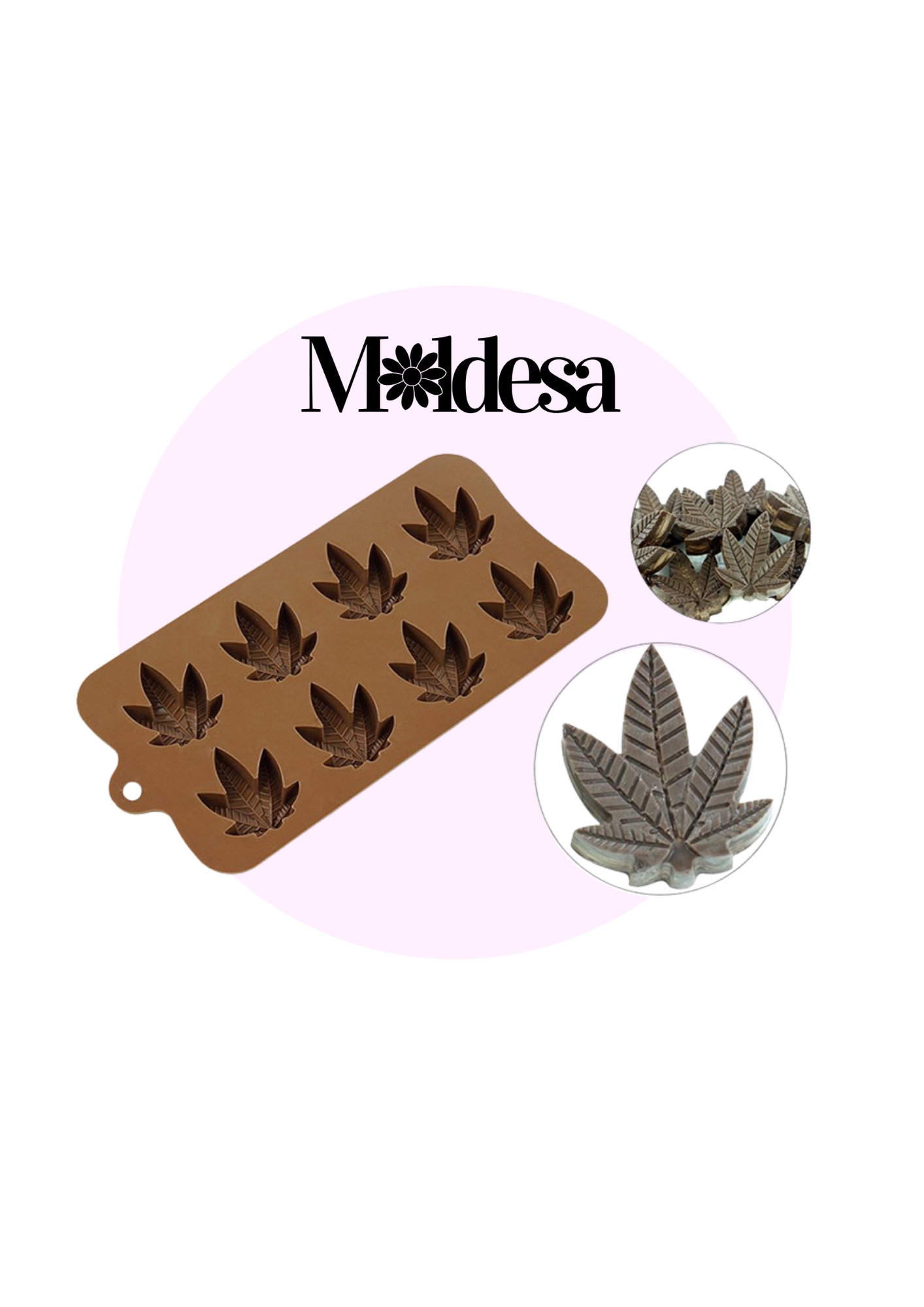 Molde de silicona de 8 hoja de cannabis